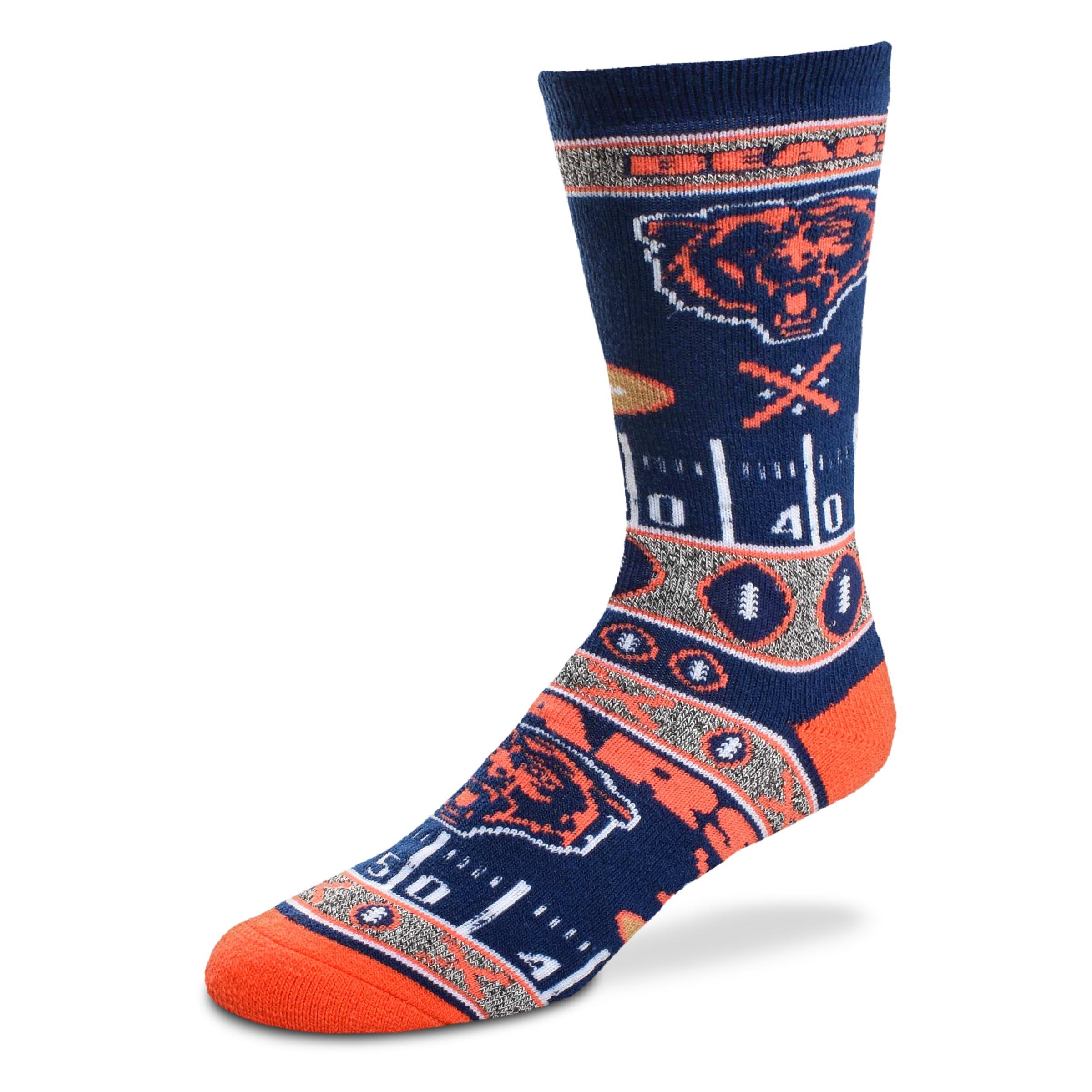 NFL Super Fan Men's Crew Socks for Bare Feet - Officially Licensed Football Socks for Game Day, Sports & Casual Wear
