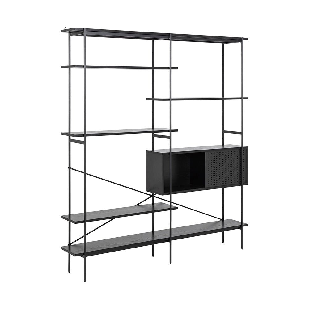 KREMAN 1.72M Black Display Unit - Modern Floor Standing Retail Merchandiser for Clothing, Shoes & Accessories - Perfect for Stores, Boutiques & Trade Shows