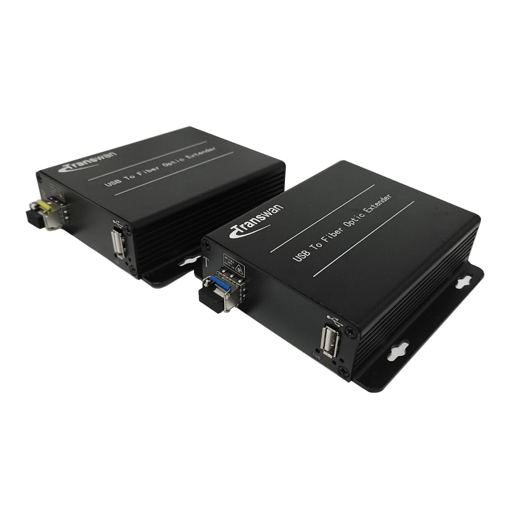 High-Speed USB 2.0/1.0 Fiber Optic Extender - Extend Up to 5km with Singlemode or 250m with Multimode Fiber | Compatible with USB 1.1 | Includes SFP Module | Plug & Play | Ideal for Industrial Automation, Security Systems & Long-Distance Data Transfer