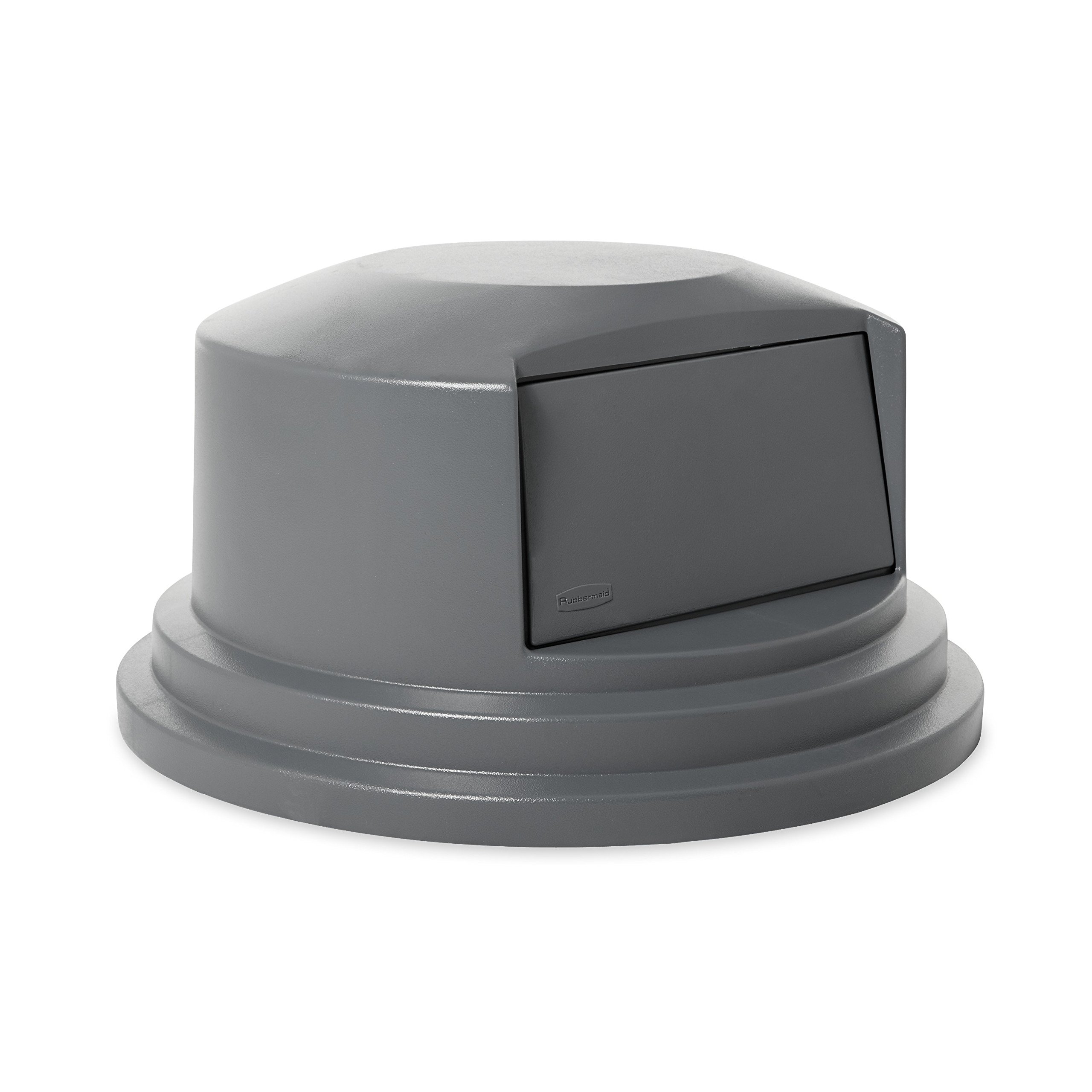 Rubbermaid 55-Gallon BRUTE Trash Can Dome Lid - Heavy Duty Gray Garbage Bin Cover, Durable & Secure Fit for Commercial Use - Ideal for Restaurants, Offices, and Outdoor Waste Management