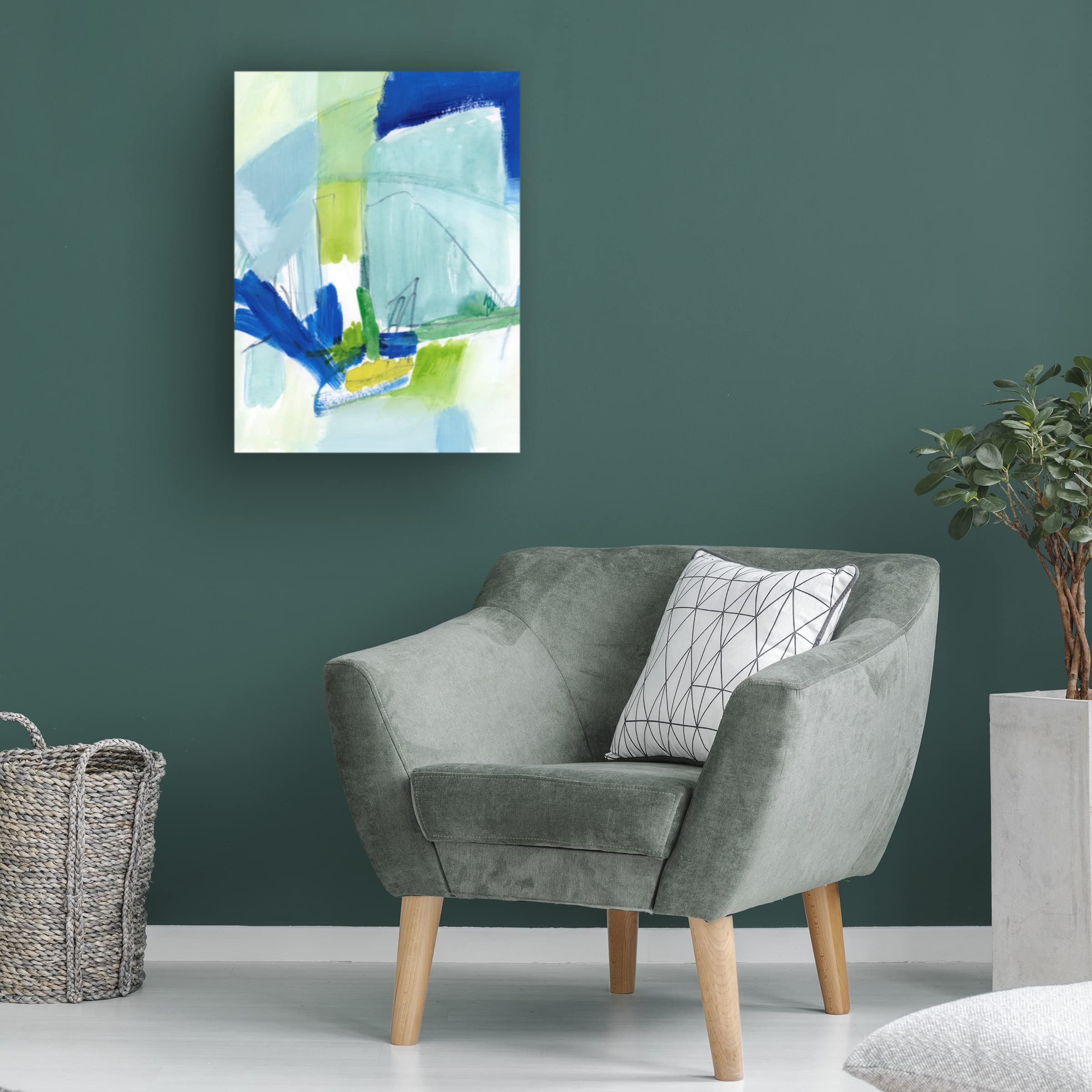 Victoria Barnes 'Seaglass Harbor II' Canvas Wall Art Print - Coastal Beach Decor for Living Room, Bedroom & Office - Handmade Ocean Inspired Painting