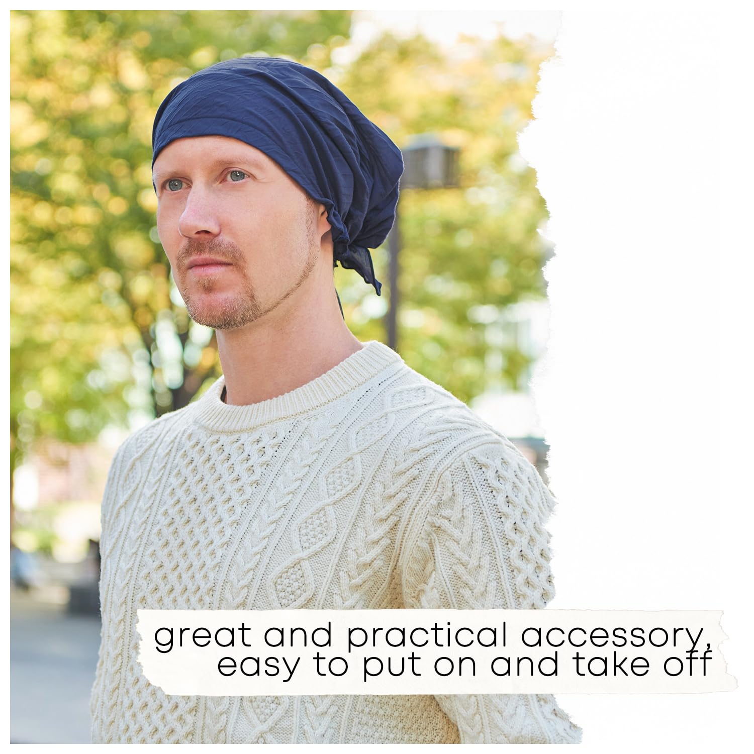 CHARM Pirate Bandana Head Scarf - Stylish Headwrap Hat for Men & Women - Perfect for Chemo, Baldness, Costume Parties & Outdoor Activities