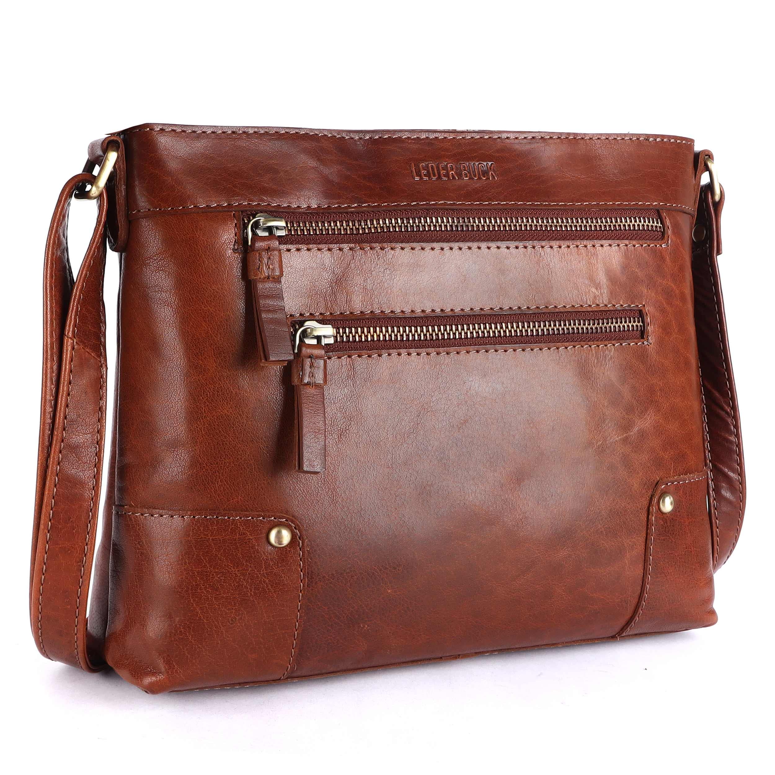 Premium Soft Real Leather Women's Crossbody Bag - Triple Zip Sling Shoulder Purse for Work, Travel & Everyday Use