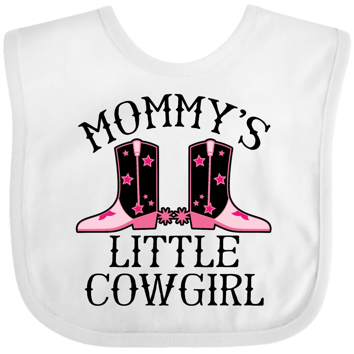 Inktastic Mommy Little Cowgirl Baby Clothes - Adorable Infant Bib for Girls | Perfect for Feeding, Playtime & Photo Shoots