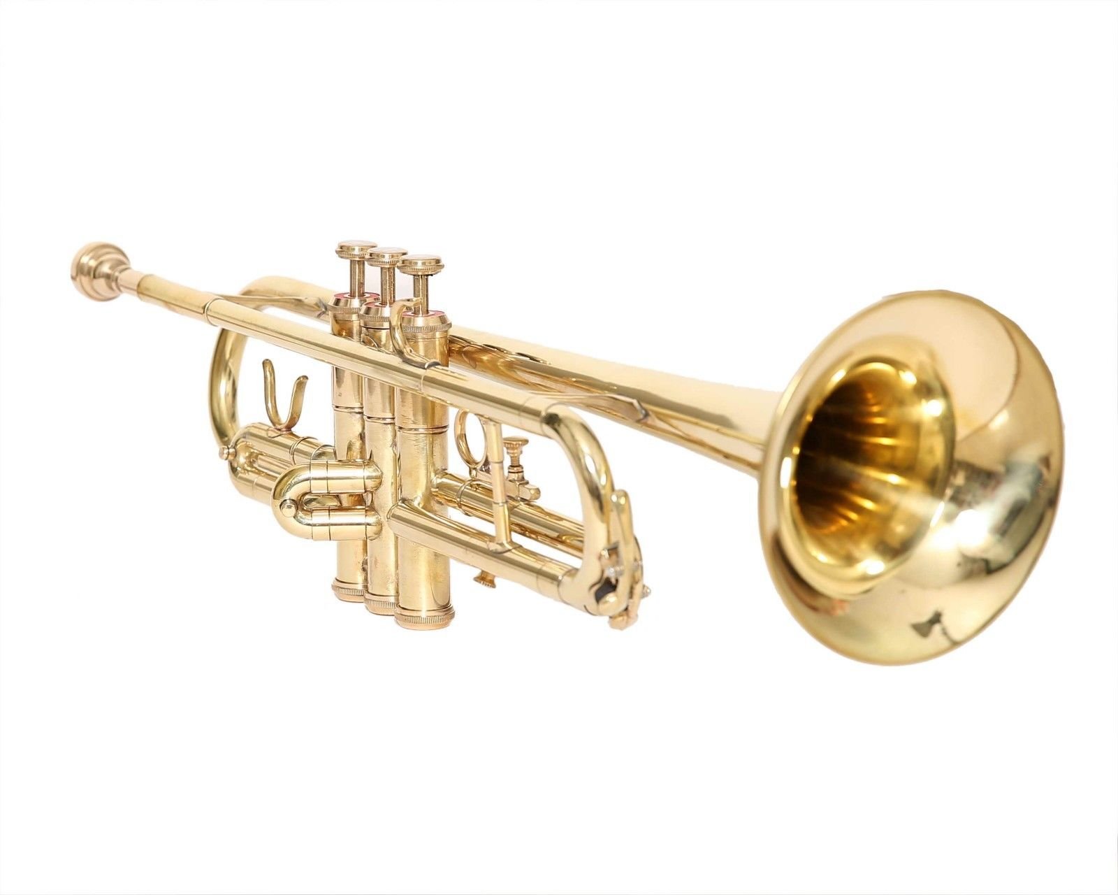 Professional Bb Trumpet Brass Gold Finish with Free Hard Case & Mouthpiece - Perfect for Beginners, Students, and Band Performances