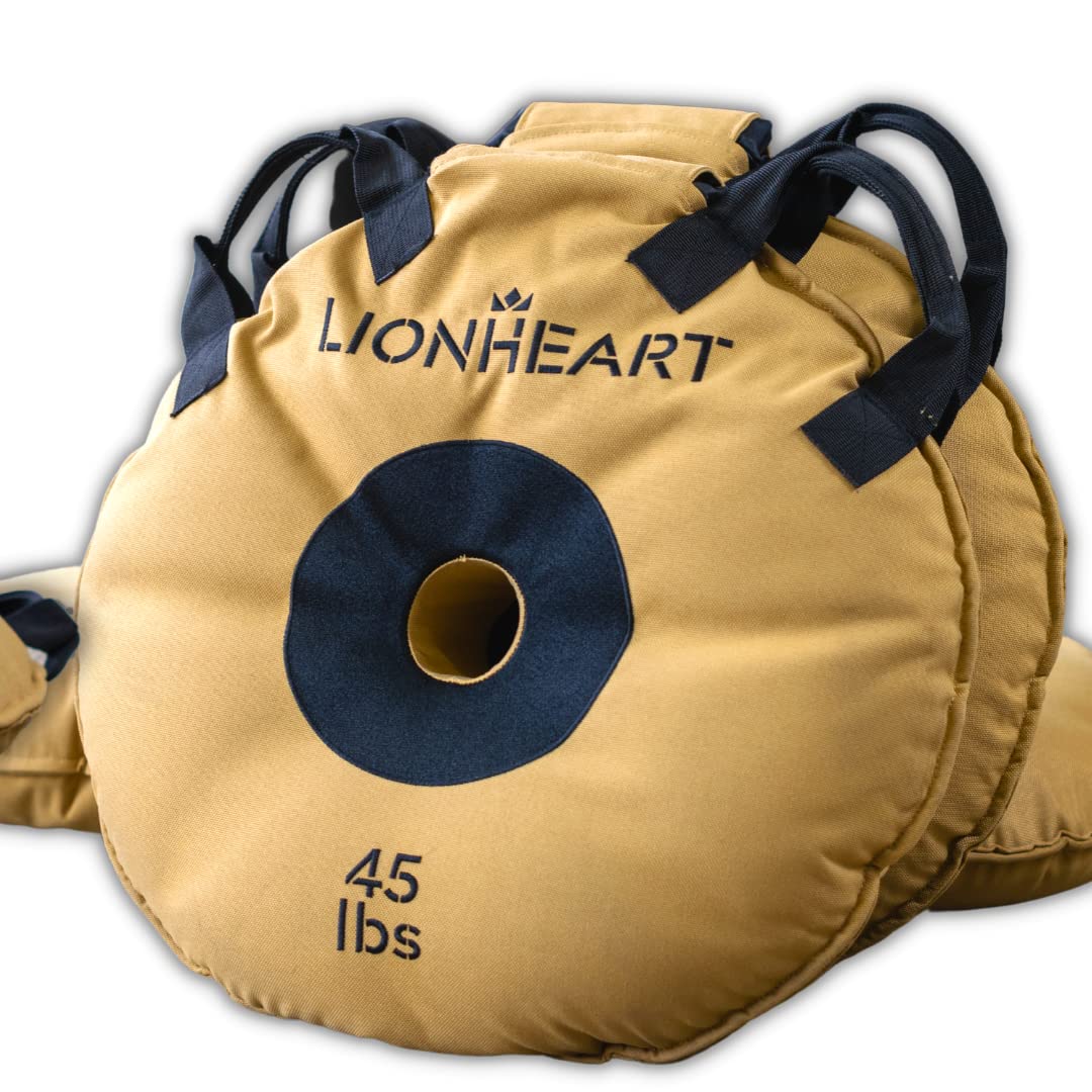Lionheart Sand Bag Weight Plates Set - Unfilled 10-45 lb Home Gym Bumper Plates for Strength Training, CrossFit & Travel Fitness (Set of 2) | Durable Workout Sandbags for Indoor/Outdoor Exercise & Functional Training