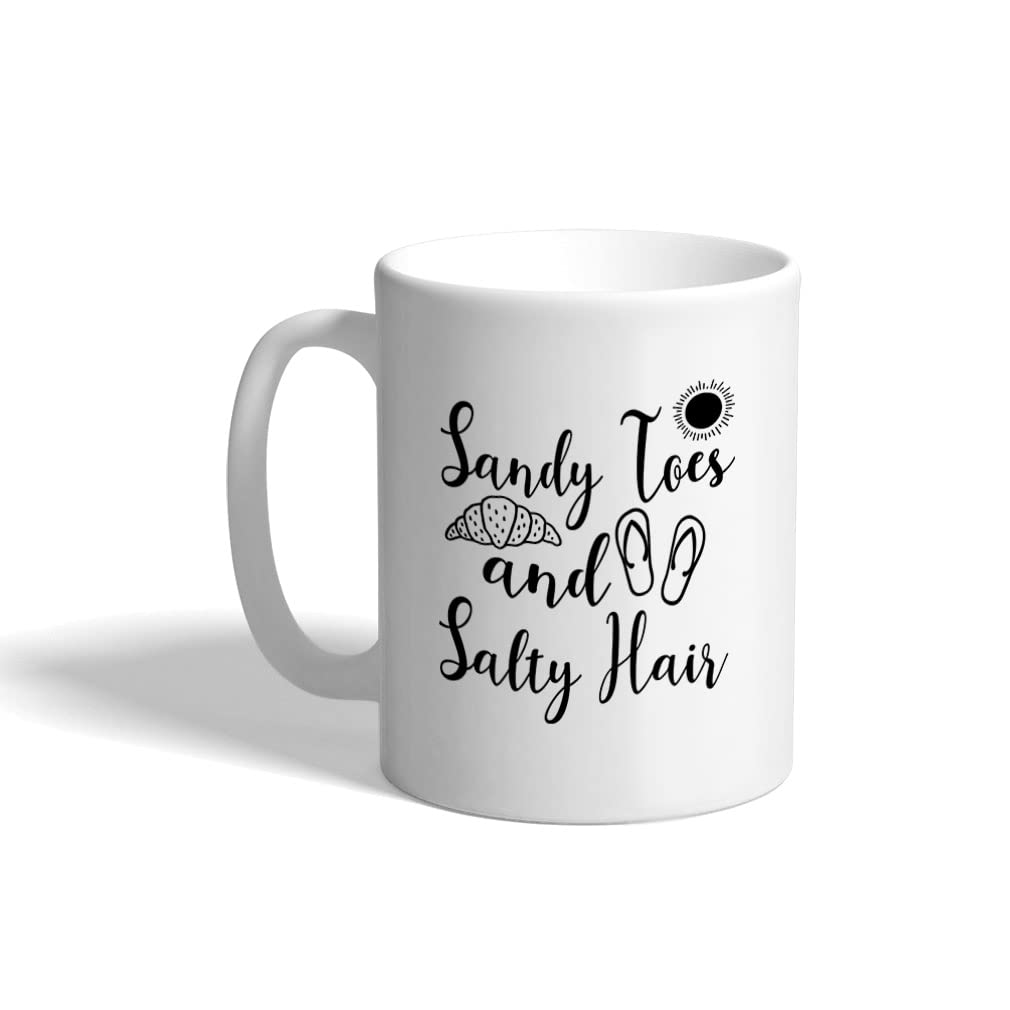 Funny Toes Ceramic Coffee Mug - 11 oz White Tea Cup with Sun Rising East Design - Perfect for Summer Gifts, Office Humor & Unique Footwear-Themed Drinkware