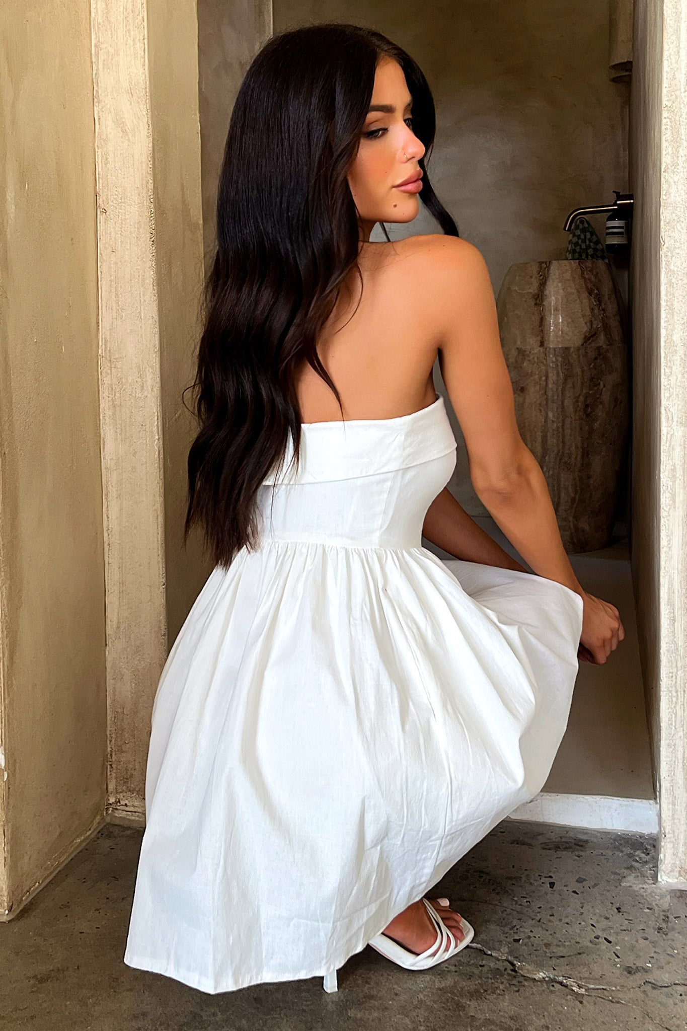 Cornell Mini Dress for Women - Elegant White Summer Dress for Casual Wear, Party & Date Night | Flowy Short Sleeve A-Line Dress