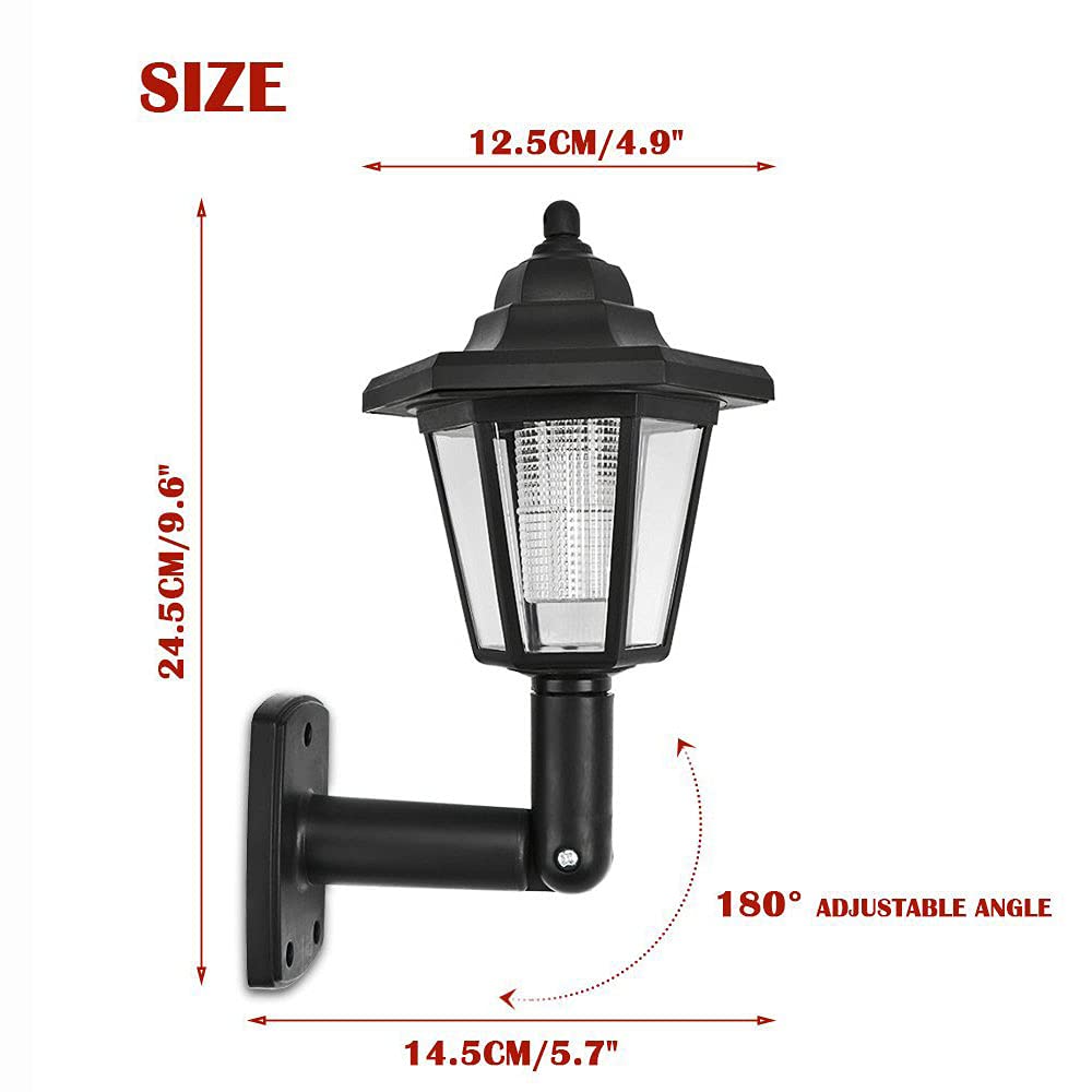 Retro Black Solar Hexagonal LED Lights - Waterproof & Heatproof Outdoor Wall Light for Garden, Landscape, Fence - Perfect for Patio, Pathway & Backyard Decoration