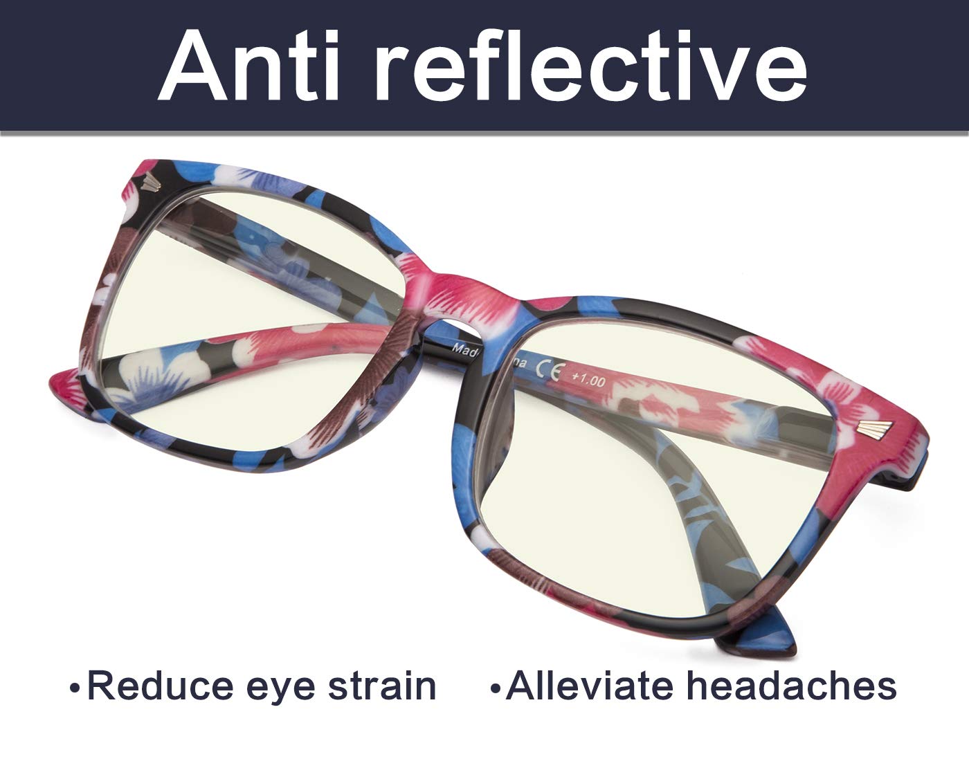 Blue Light Blocking Glasses for Women - Clear Square Frame for Computer & Reading