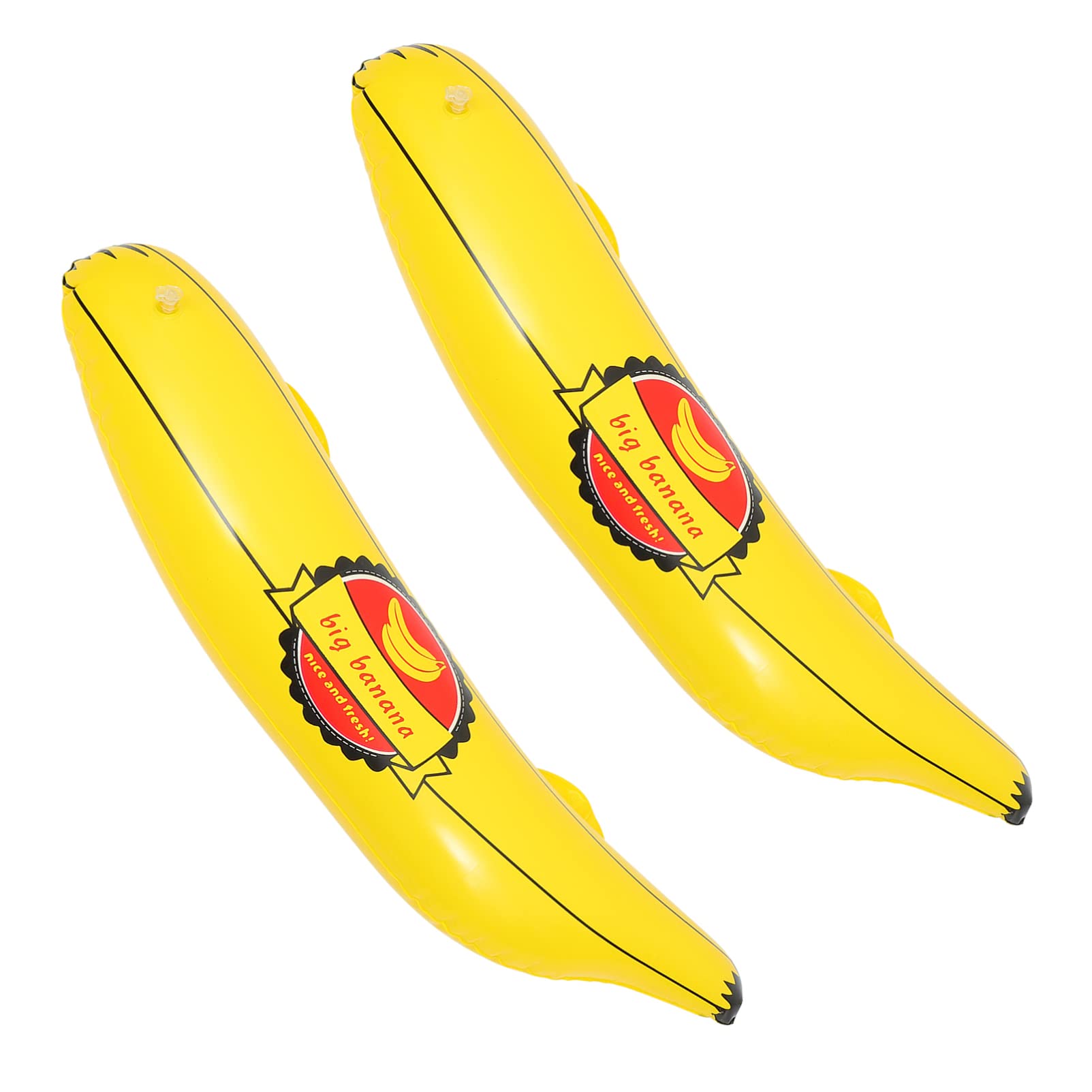 Inflatable Banana Toy Set (2-Pack) - Durable PVC Fake Fruit for Pool Party, Luau, Christmas Decorations & Photo Props - Fun Water Toys for Kids & Adults - Hawaii Themed Party Supplies