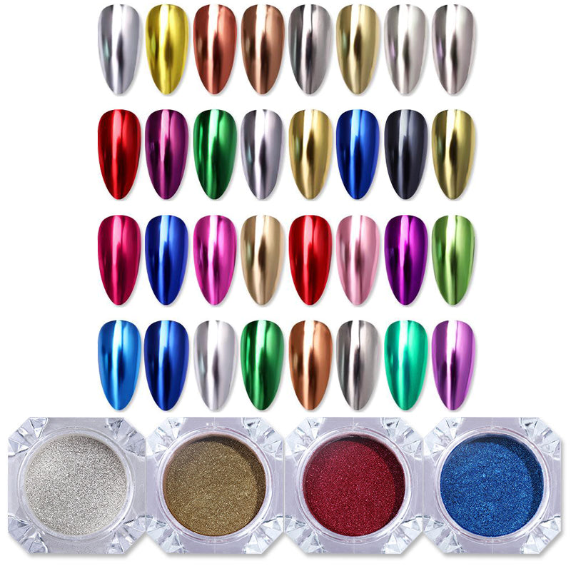 BORN PRETTY Mirror Effect Chrome Nail Powder - High Shine Metallic Nail Art Pigment for Gel & Acrylic Nails - Perfect for Manicures, Nail Salons & DIY Nail Designs