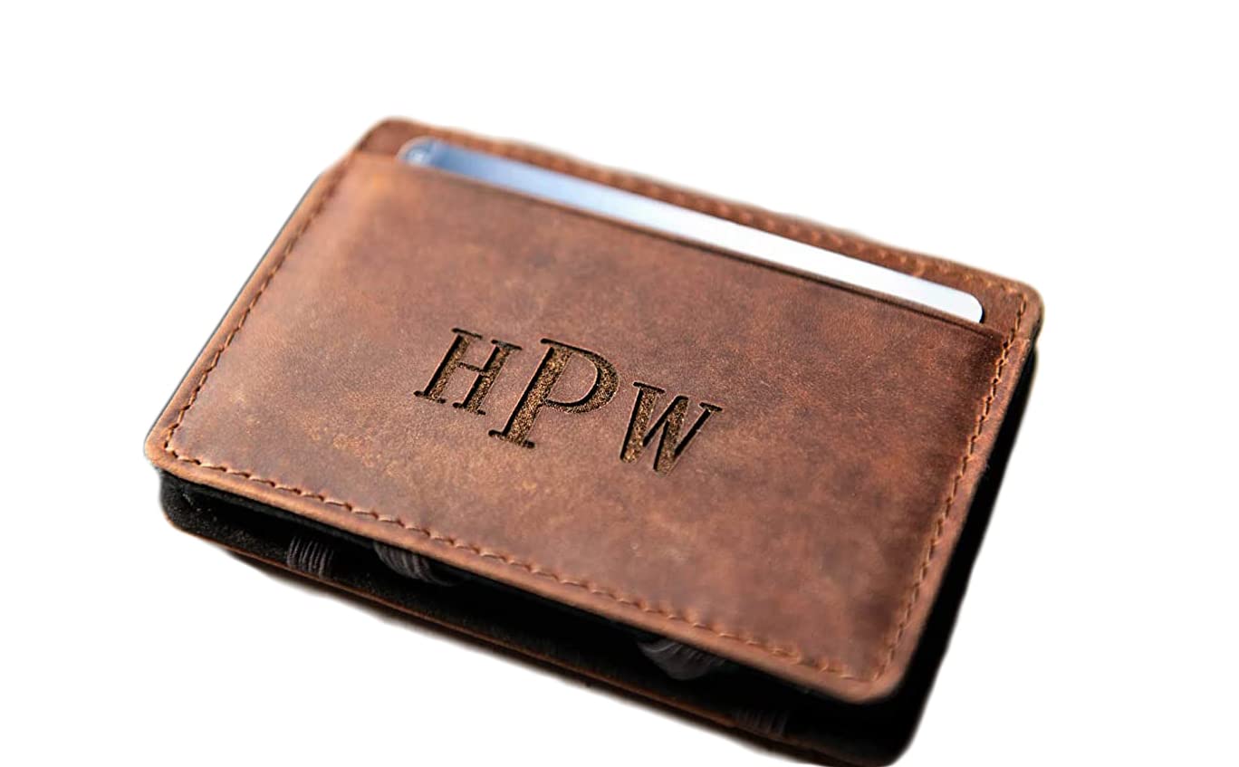 Left Coast Original Personalized Distressed Leather Flip Wallet - Handmade Genuine Leather Bifold Wallet for Men - Perfect for Everyday Carry, Travel & Gift Giving