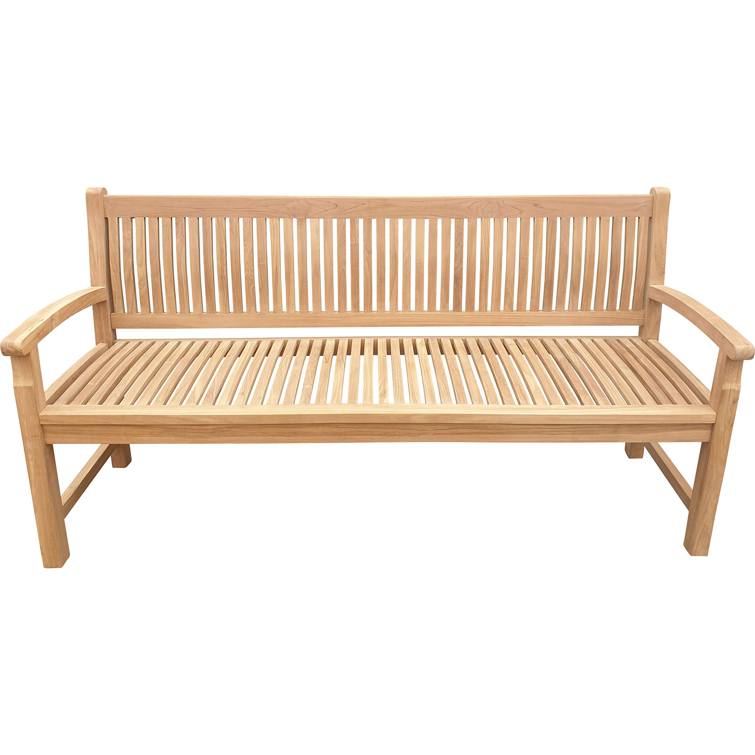 Premium 6-Foot Solid Teak Outdoor Patio Bench - Seven Seas Teak El Mar Collection | Weather-Resistant Garden Seating for Poolside, Deck, or Backyard Relaxation