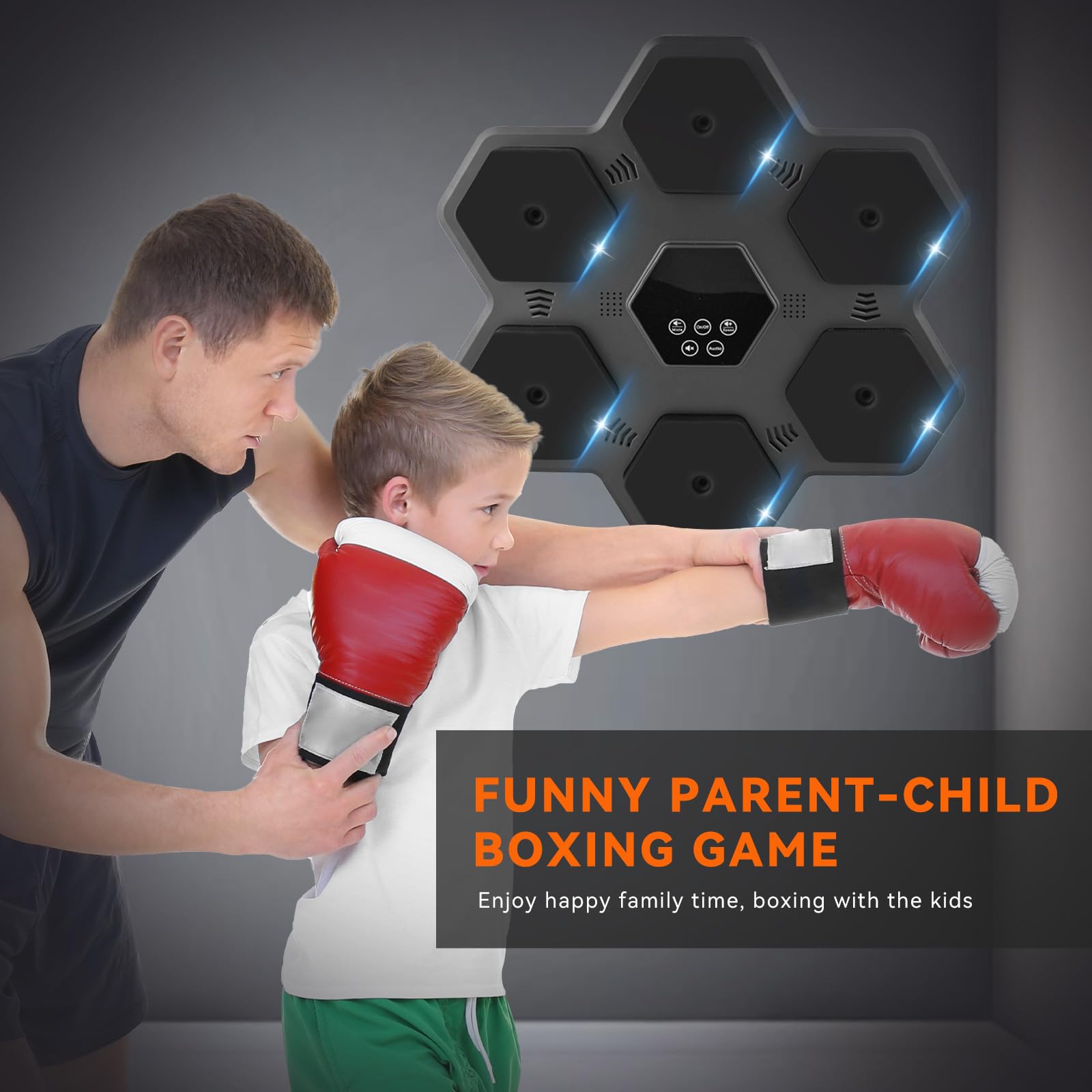 2025 Upgraded Smart Bluetooth Music Boxing Machine with Gloves - Wall Mounted Electronic Punching Target for Home Gym & Fitness Training - Boxing Equipment for Adults with Music Sync & LED Display - Perfect for Home Workouts, Stress Relief & Boxing Training