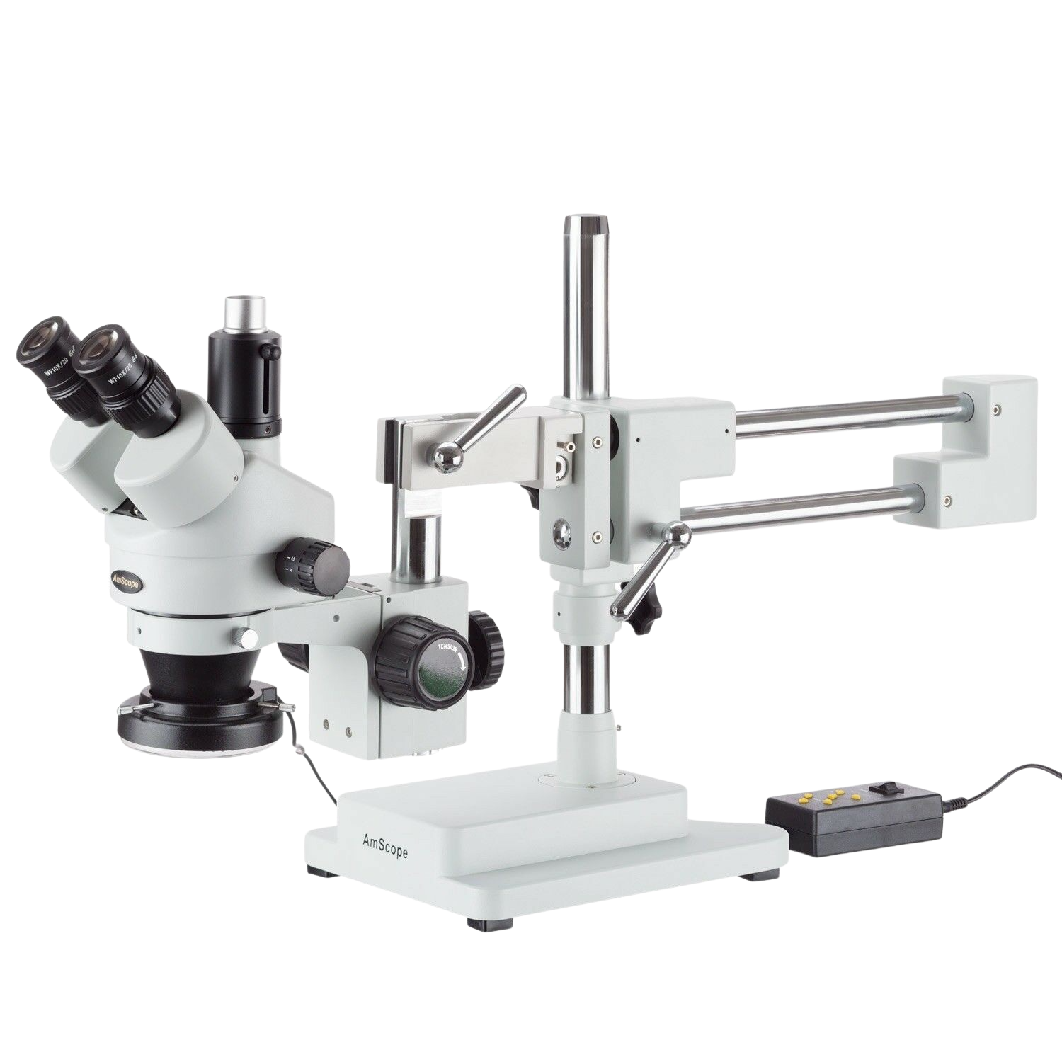 Amscope SM-4TX 144A 3.5X-45X Trinocular Stereo Microscope with 4 Zone 144 LED Ring Light - Professional Lab & Jewelry Inspection Tool for Gemologists, Watchmakers & Electronics Repair