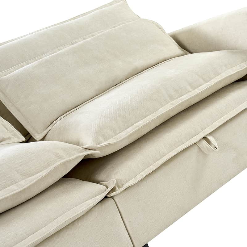 Comfortable Storage Sofa with Dual Layer Cushions & Wide Armrests - Perfect for Living Room, Bedroom, and Small Space Relaxation