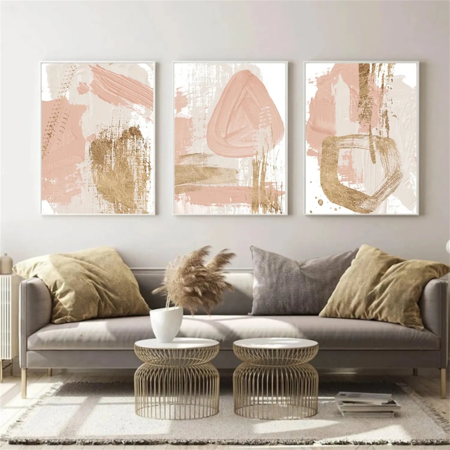 Abstract Painting Set of 3 - Modern Wall Art Canvas Prints #AB223 | Perfect for Living Room, Bedroom & Office Decor
