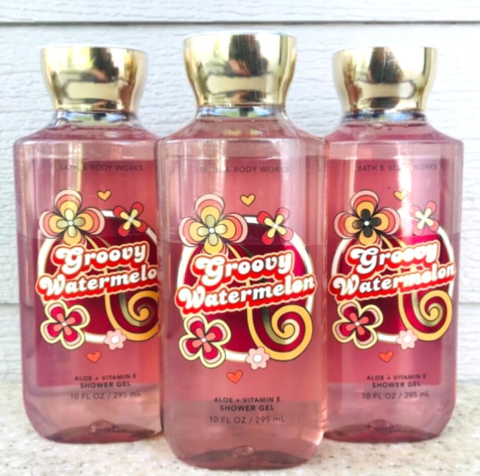 3 Pack Groovy Watermelon Shower Gel & Body Wash - 10oz for Refreshing Bath & Shower - Perfect for Summer Hydration & Gift Sets