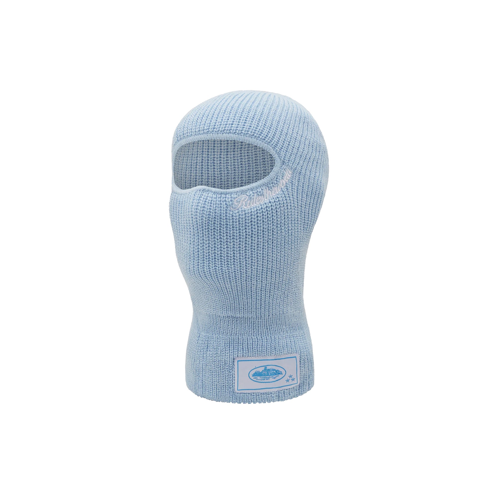 Corteiz Baby Blue Knit Balaclava - Winter Face Mask for Skiing, Snowboarding & Outdoor Activities