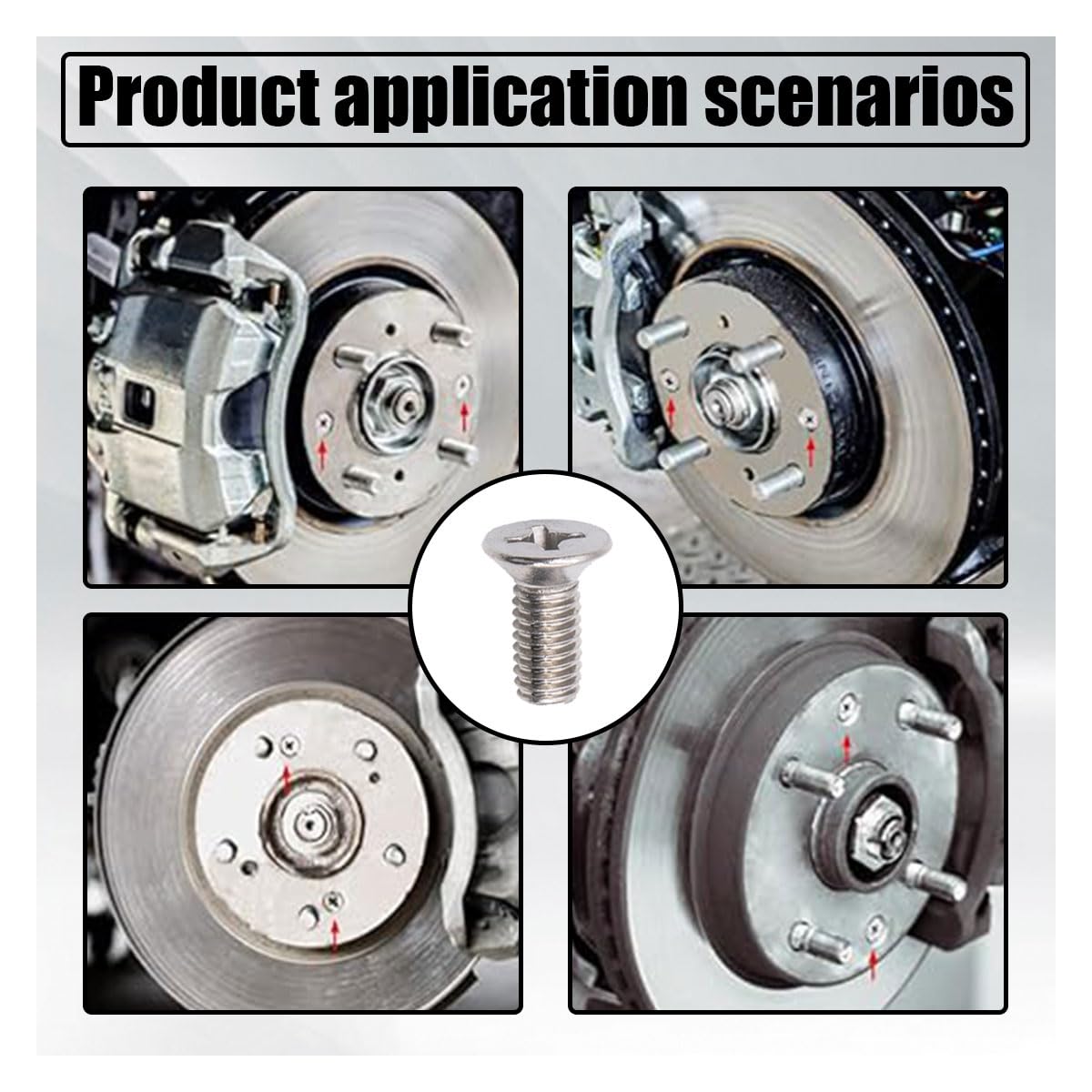 Honda Acura Brake Disc Screw Kit - 4-Pack Stainless Steel Retaining Bolts for Front & Rear Rotors - Perfect for DIY Auto Repair