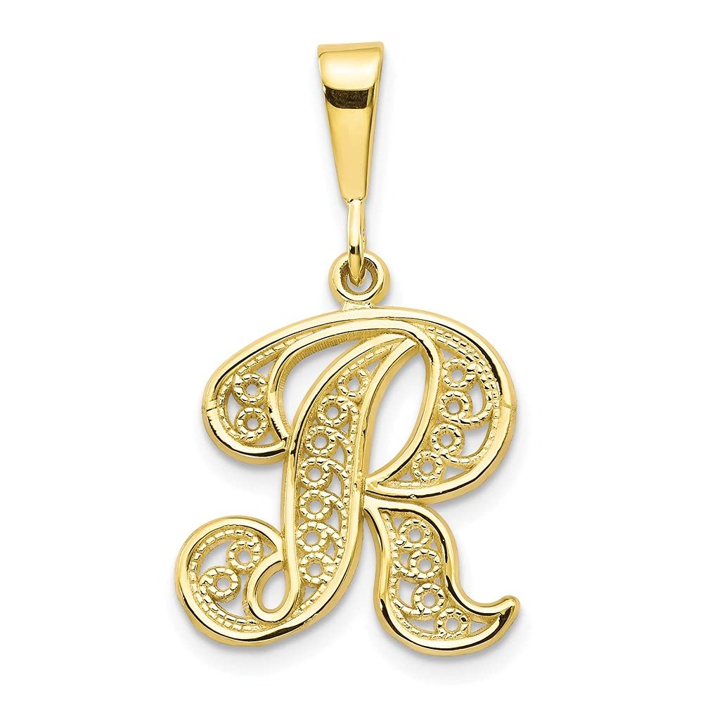 10K Yellow Gold Initial A-Z Alphabet Pendant Necklace for Women - Personalized Name Letter Jewelry Gift for Her, Birthday, Anniversary & Everyday Wear