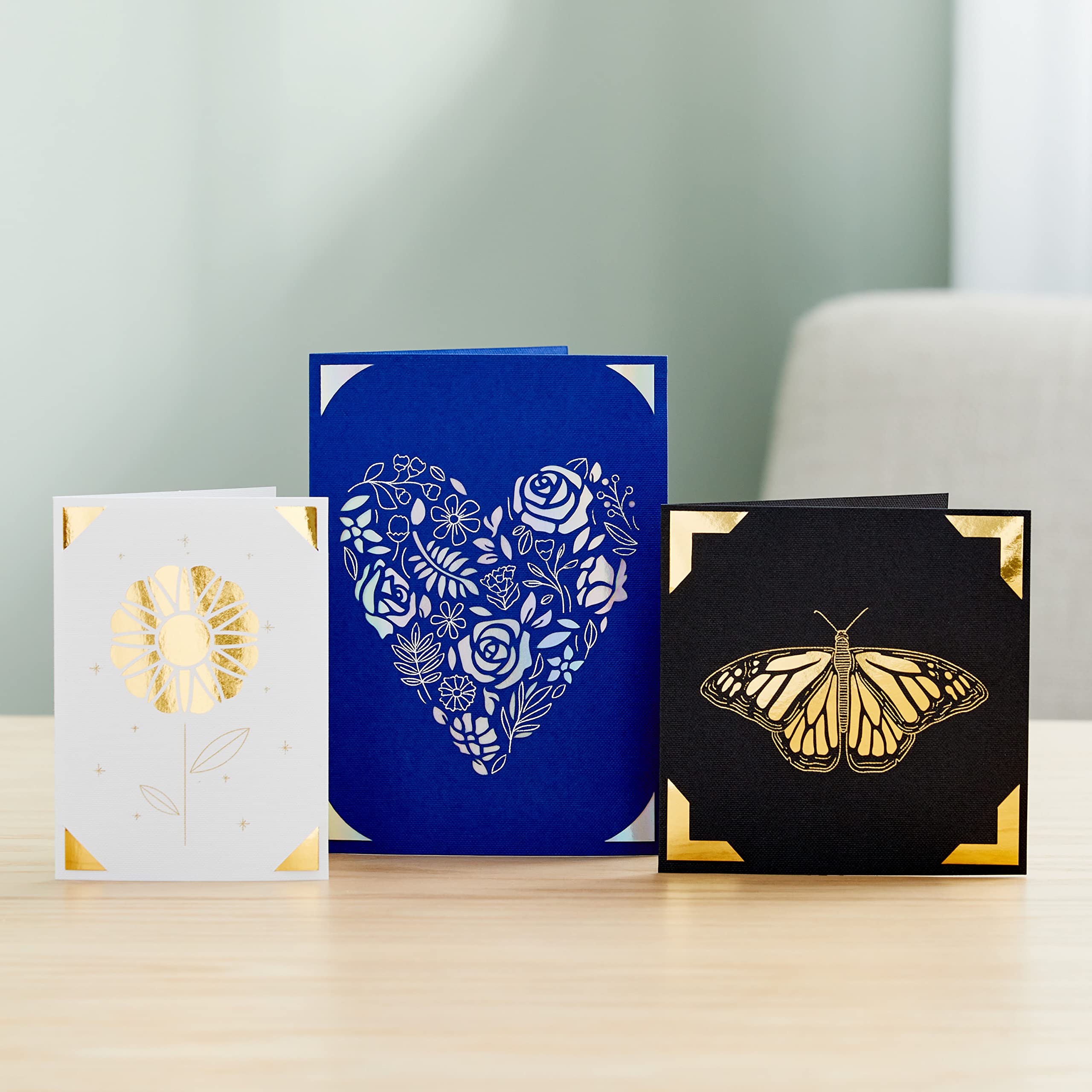 Cricut Foil Transfer Insert Cards R40 - Easy Release Foil for DIY Greeting Cards | Birthday, Thank You, Celebration Cards | Compatible with Cricut Joy, Maker & Explore Machines | 12-Pack Sampler for Crafting & Scrapbooking