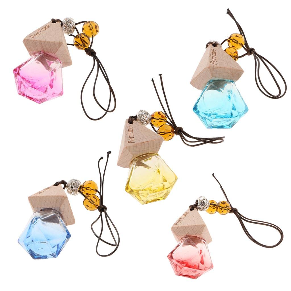 Refillable Glass Perfume Bottle Hanging Pendant - Pink Empty Perfume Vial for Car & Home Decor | Aromatherapy, Gift, Travel Essential