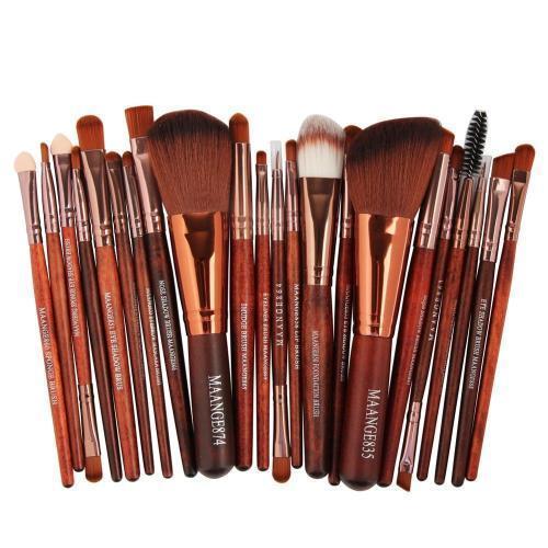22 Piece Professional Makeup Brush Set - Soft Synthetic Bristles for Foundation, Blending, Eyeshadow - Perfect for Makeup Artists & Beginners (Home Use, Travel, Professional Kit)