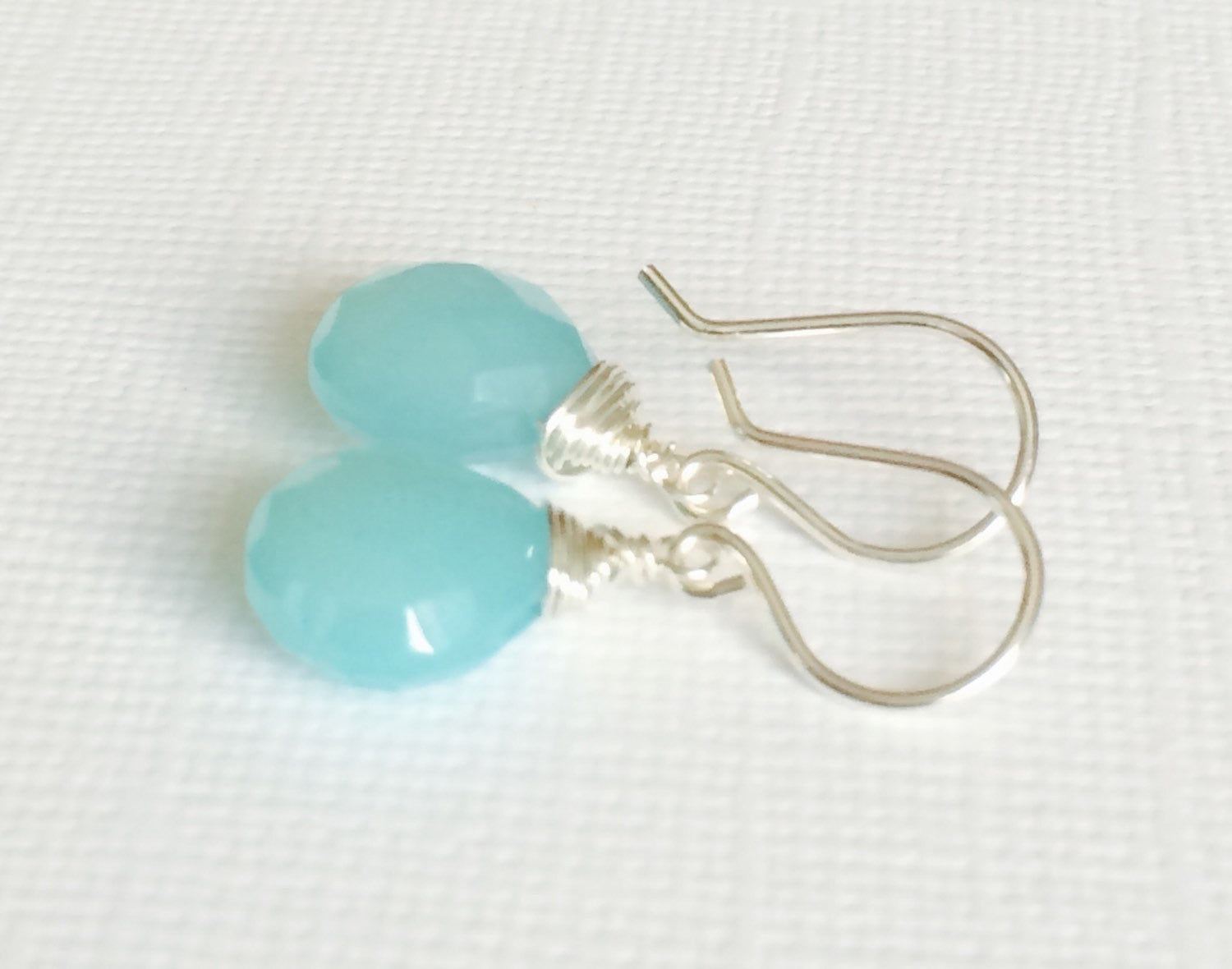 Aqua Chalcedony Earrings Kala (E197) - Elegant Gemstone Jewelry for Women, Perfect for Parties, Weddings & Everyday Wear