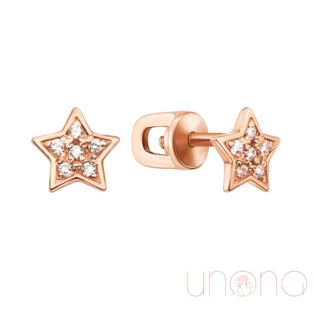 Gold Star Shaped Stud Earrings with Cubic Zirconia - Elegant Dainty Jewelry for Women, Perfect for Everyday Wear, Parties & Gifts