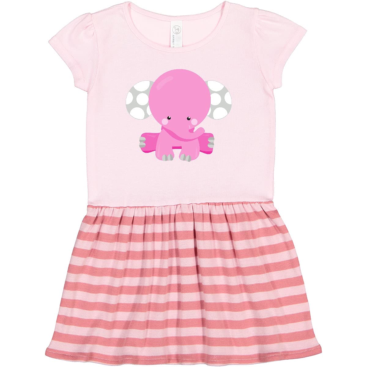 Inktastic Cute Pink Elephant Toddler Dress - Adorable Little Elephant Baby Girl Outfit for Birthday, Party & Casual Wear