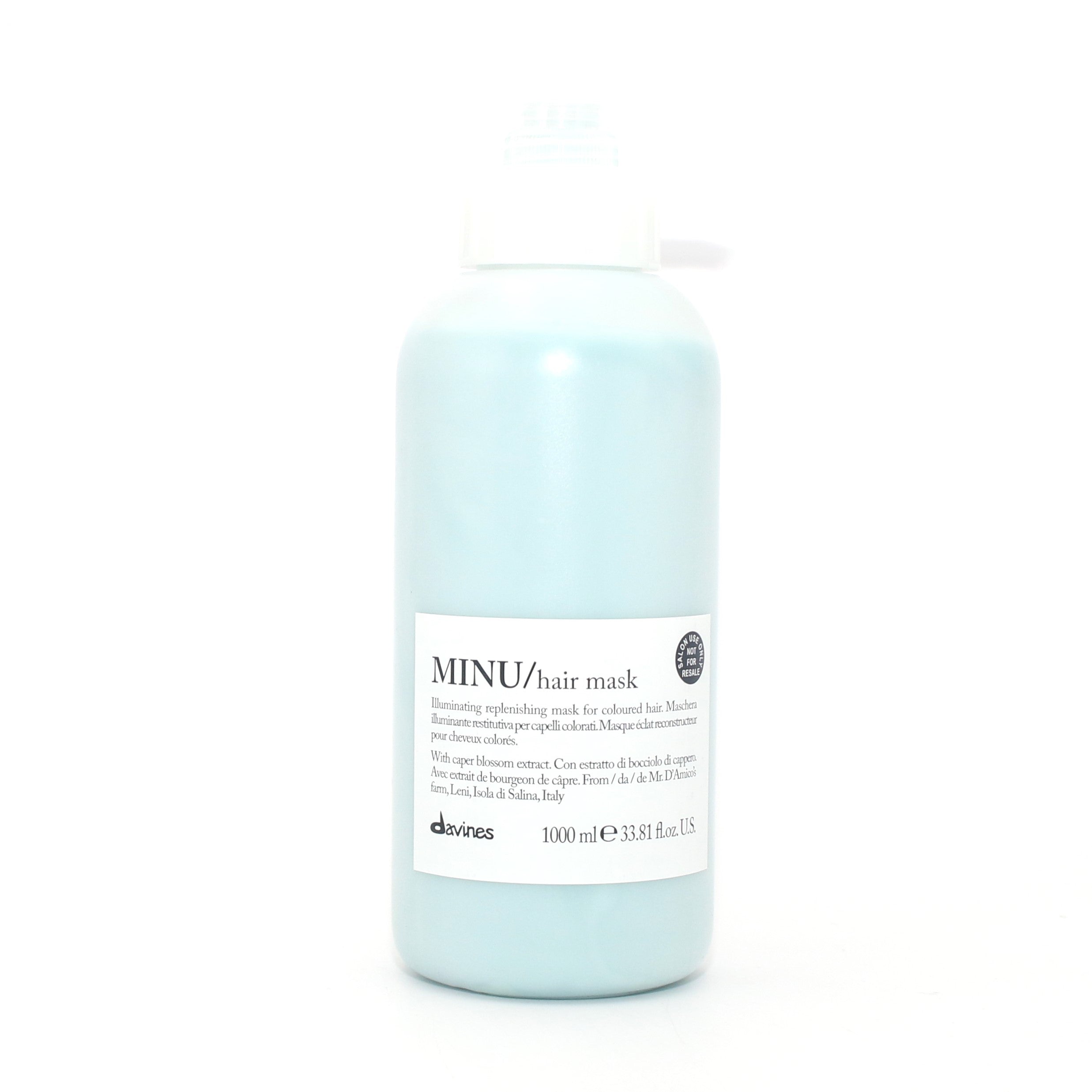 Davines Minu Hair Mask with Pump - 33.8 oz | Hydrating & Repairing Treatment for Dry, Damaged Hair | Salon-Quality Hair Care at Home
