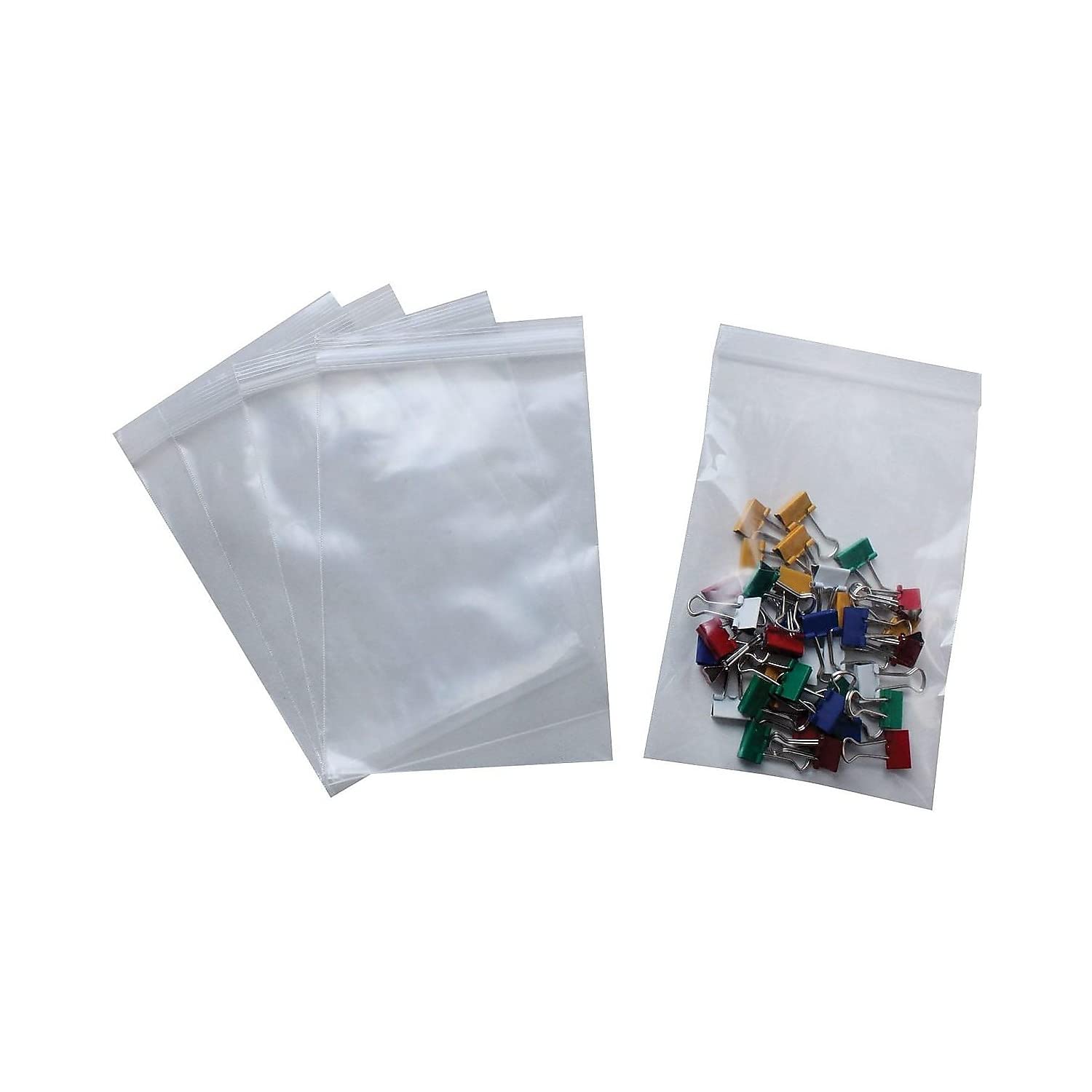 6 x 8 Inch 4 Mil Resealable Plastic Bags - Clear Poly Bags for Food Storage, Crafts, Jewelry & Small Parts Organization - Heavy Duty Reclosable Zipper Bags