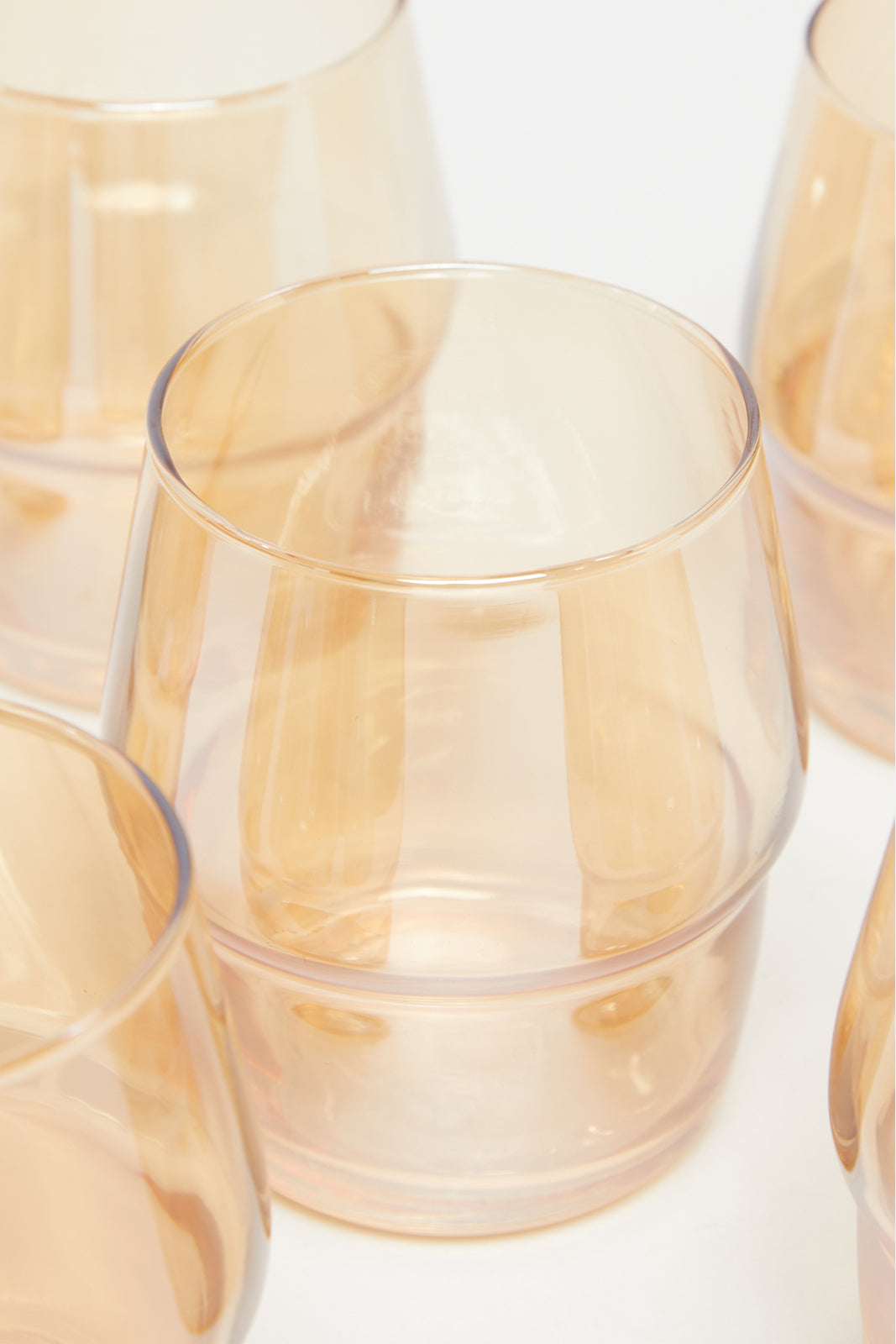 Amber Brown Plain Glass Tumbler Set - 6 Piece Clear Drinking Glasses for Juice, Iced Coffee & Cocktails - Perfect for Home, Restaurant & Party Use