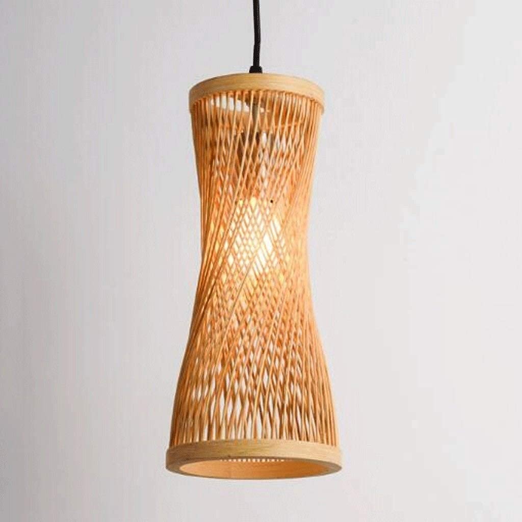 Handmade Rattan Bamboo Spiral Chandelier - Tropical Wicker Pendant Light for Dining Room, Living Room, Kitchen Island - Boho Ceiling Lighting Fixture - Perfect for Beach House, Patio, and Farmhouse Decor