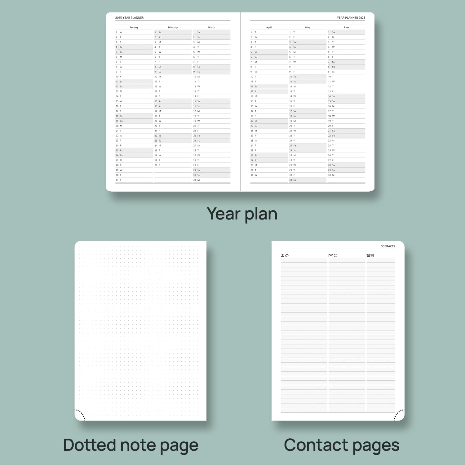 POPRUN 2024-2025 Academic Planner (6.5'' x 8.5'') - Weekly & Monthly Organizer with Leather Cover, Inner Pocket & Tabs - Perfect for Students, Professionals & Time Management (July 2024-June 2025, Black) - Ideal for School, Office & Personal Productivity