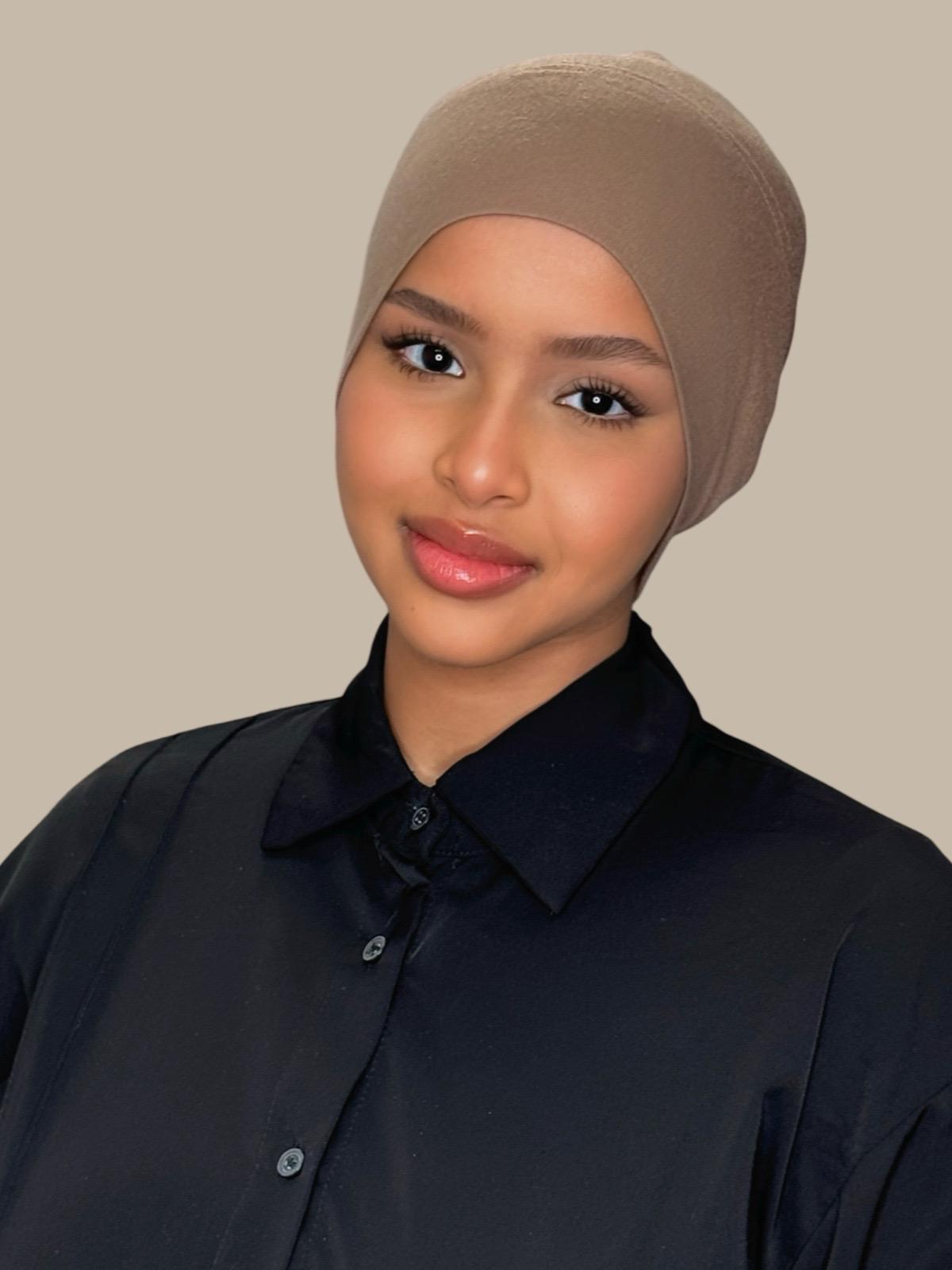Premium Cotton Underscarf in Walnut Brown - Breathable & Comfortable Hijab Underscarf for Women - Perfect for Daily Wear, Prayer & Modest Fashion
