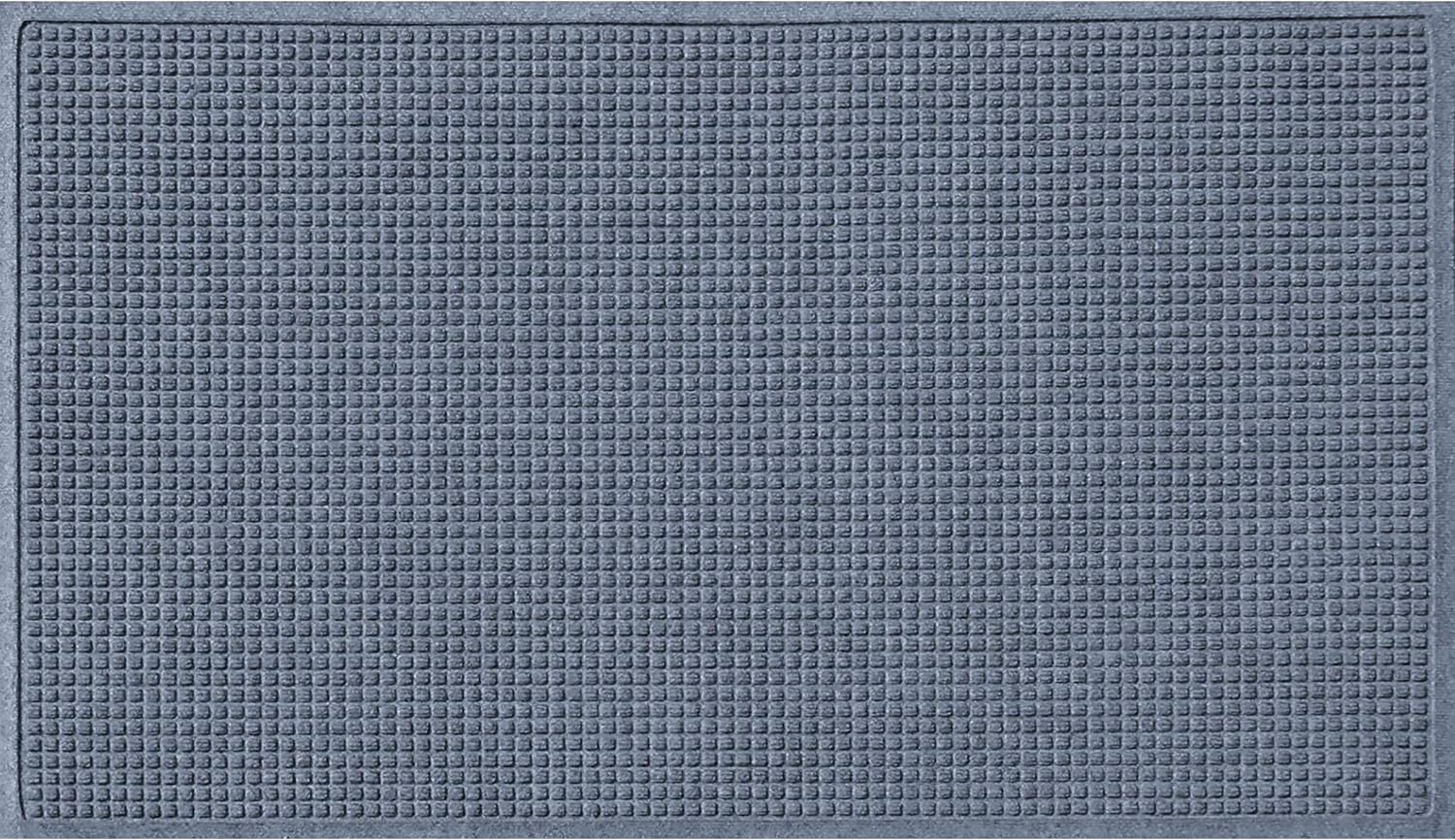 Premium Bungalow Flooring Waterhog Door Mat 4' x 6' - USA Made Durable Indoor/Outdoor Floor Covering with Skid-Resistant & Water-Trapping Design - Squares Collection in Bluestone - Perfect for Entryways, Patios & High-Traffic Areas