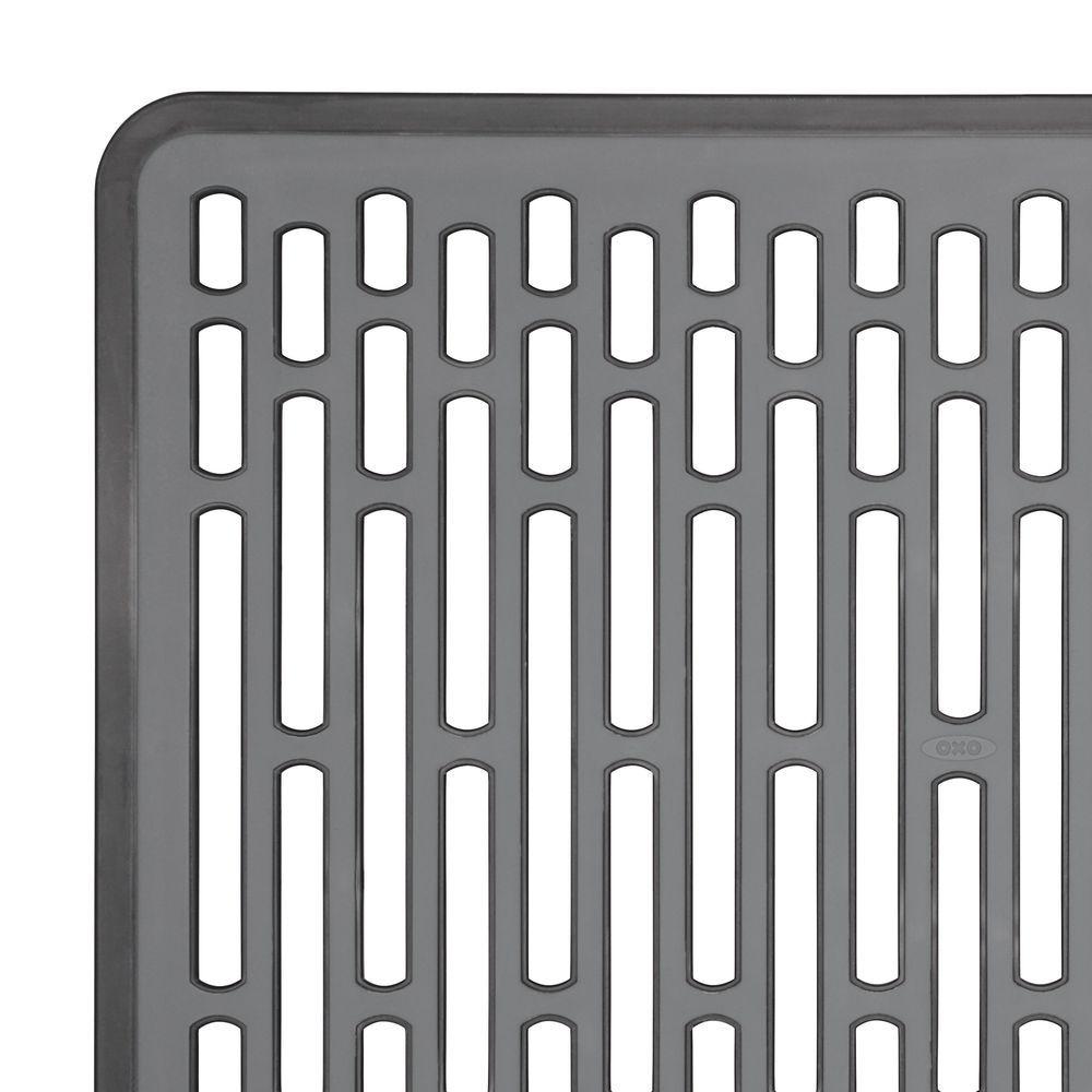 OXO Large Silicone Sink Mat - Non-Slip Drain Board Protector for Kitchen Sink | Dish Drying Rack Liner | Fits Standard Double Bowl Sinks | Easy to Clean & Durable