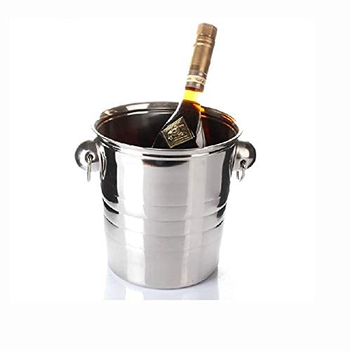 Premium Stainless Steel Thickened Champagne Ice Bucket with Tiger Head Design - Large Capacity Wine Chiller for KTV, Bars, Parties & World Cup Celebrations