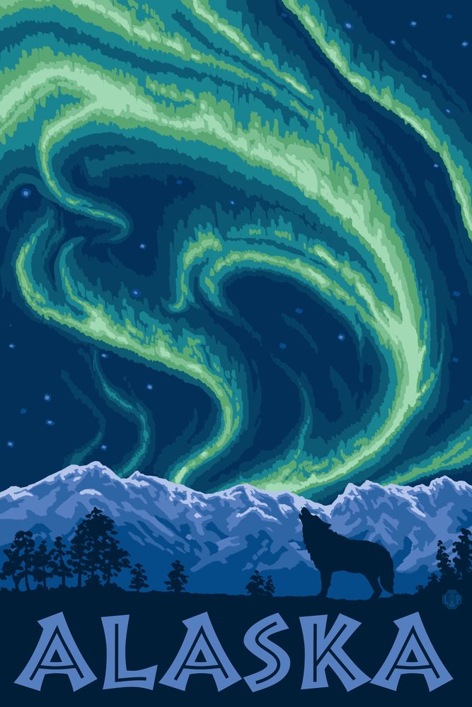 12x18 Alaska Northern Lights Wall Art Poster - Stunning Aurora Borealis Print for Home & Office Decor - Perfect for Living Room, Bedroom & Office Spaces