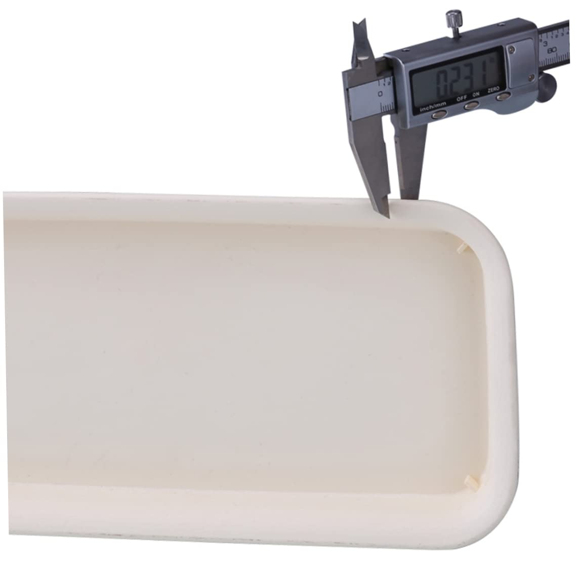 12 Inch Creamy-White Rectangular Plant Saucers - Plastic Flower Pot Trays & Drainage Pallets for Indoor/Outdoor Potted Plants (Set of 1) - Perfect for Windowsills, Balconies, and Garden Decor
