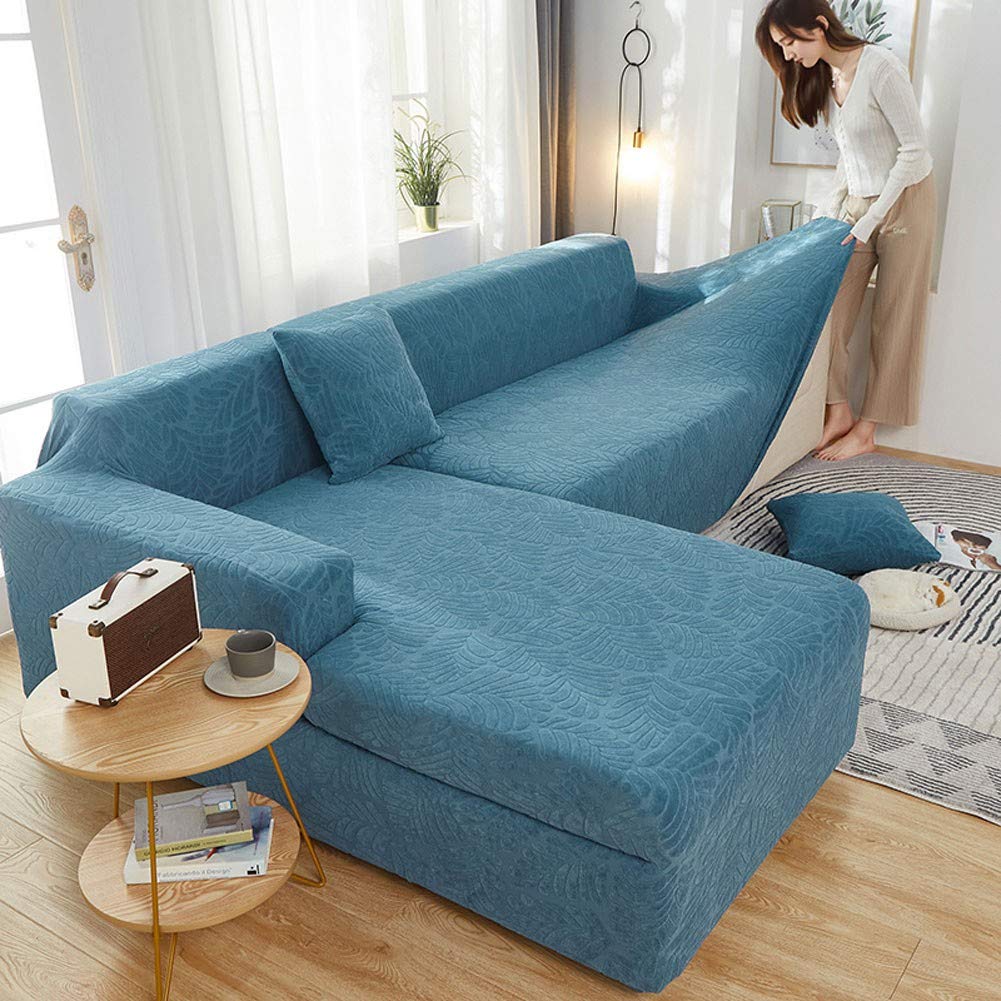 Premium Stretchable L-Shaped Sectional Sofa Cover - Waterproof, Pet & Kid Friendly Furniture Protector for 1/2/3/4 Seater Couches - Perfect for Living Room, Loveseat, Family Gatherings & Daily Use (Gray)