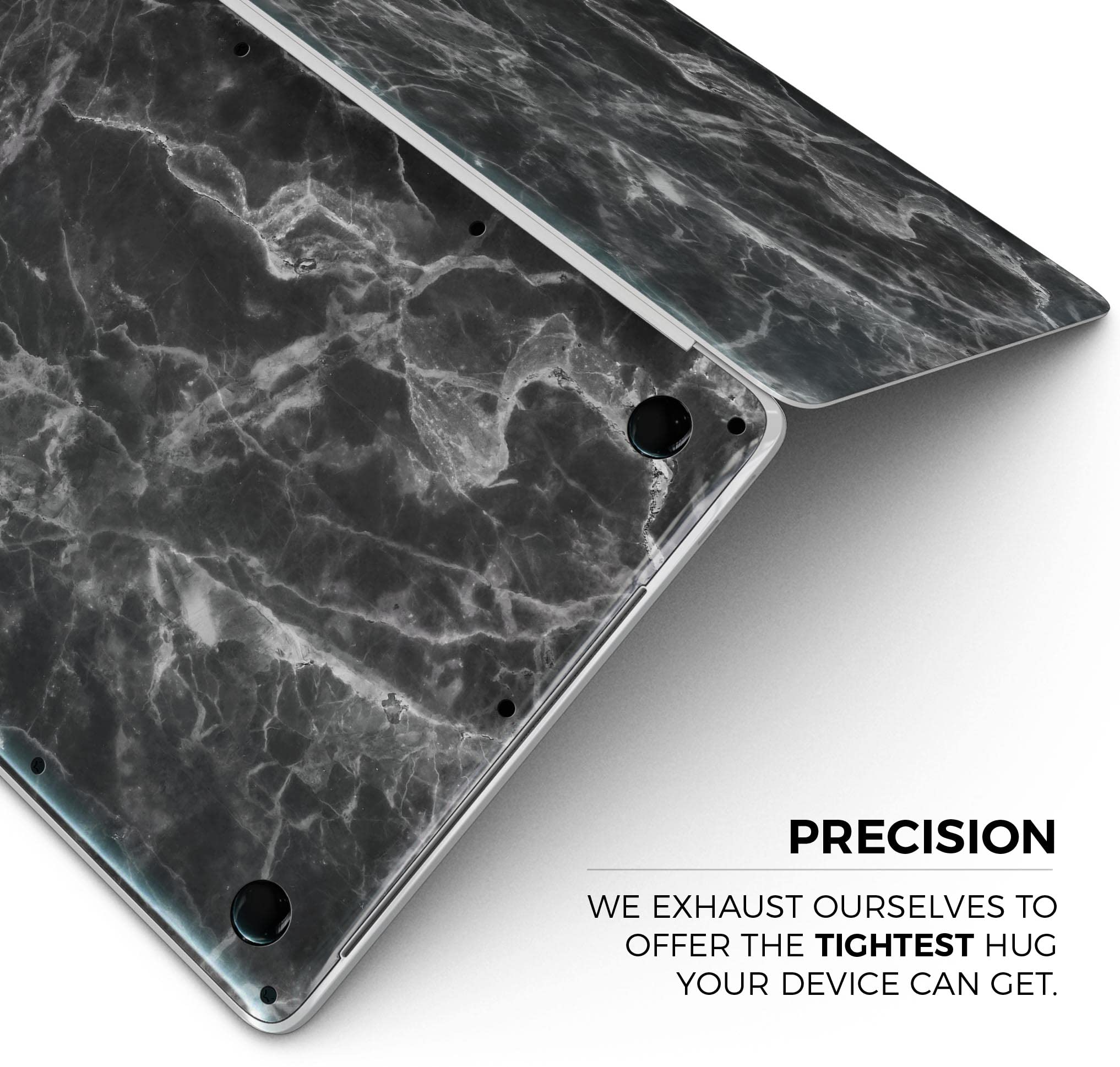 Premium Smooth Black Marble Vinyl Wrap - Scratch Resistant Full-Body Skin for MacBook Pro 16