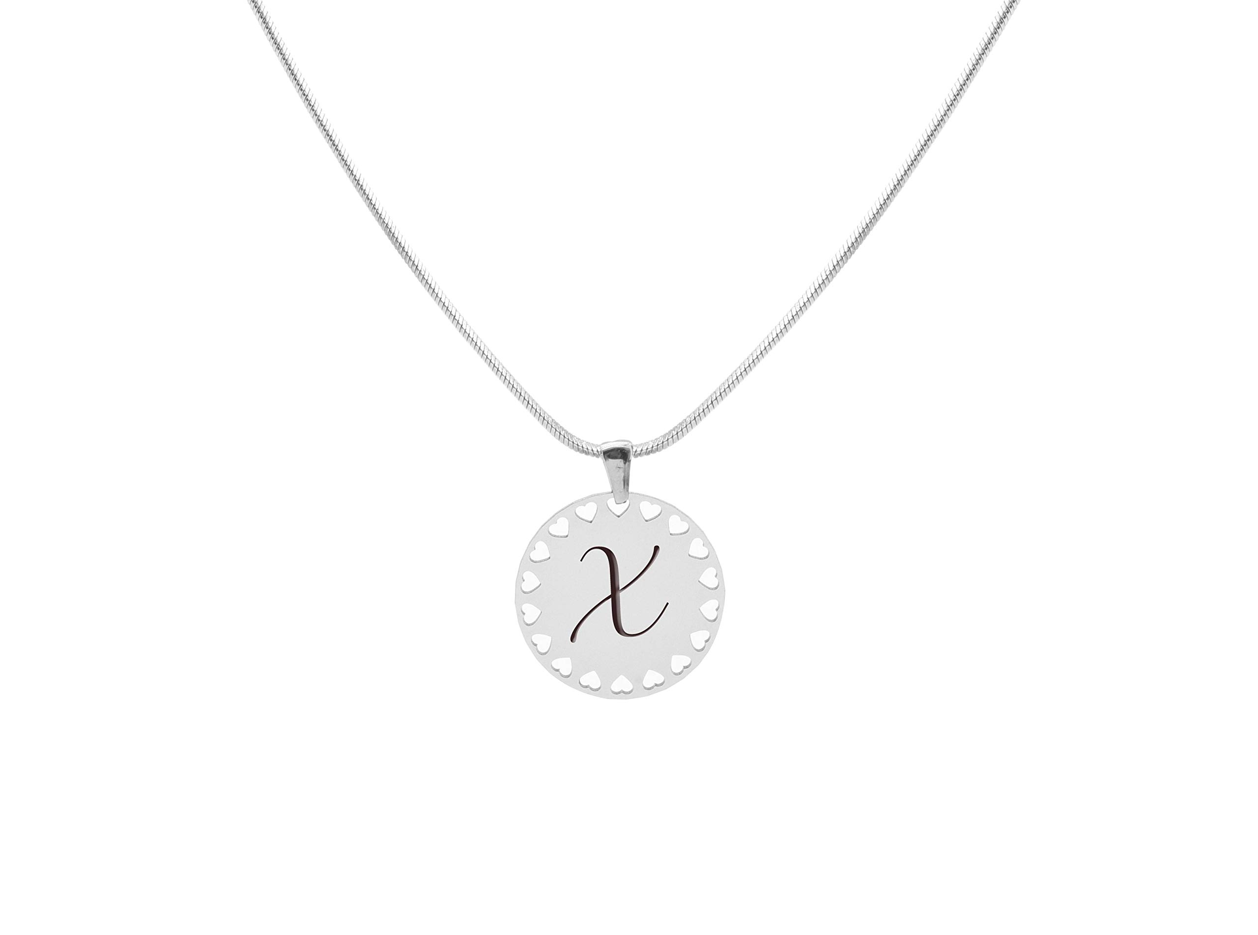 Pink Box Hearts Initial Necklace - Personalized Name Pendant for Women | Perfect Gift for Valentine's Day, Anniversary & Mother's Day