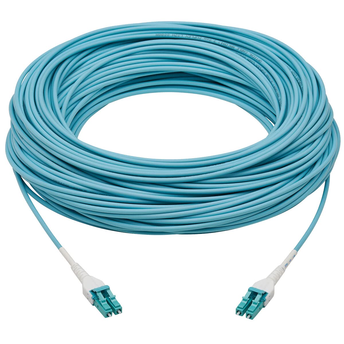 Tripp Lite OM4 Multimode Fiber Optic Cable 100GbE - 246ft/75m Duplex 50/125 LC to LC Armored Aqua Cable (N821-75M-AQ-AR) for Data Centers, Server Rooms & High-Speed Networking