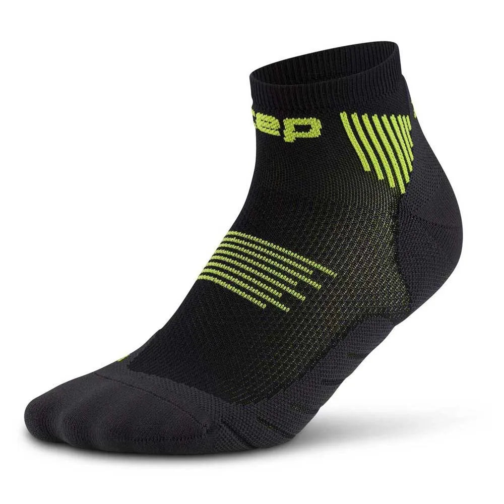 CEP Men's Running Socks Low Cut 5.0 - Breathable Performance Athletic Socks for Jogging, Gym & Marathon (Black/Lime)