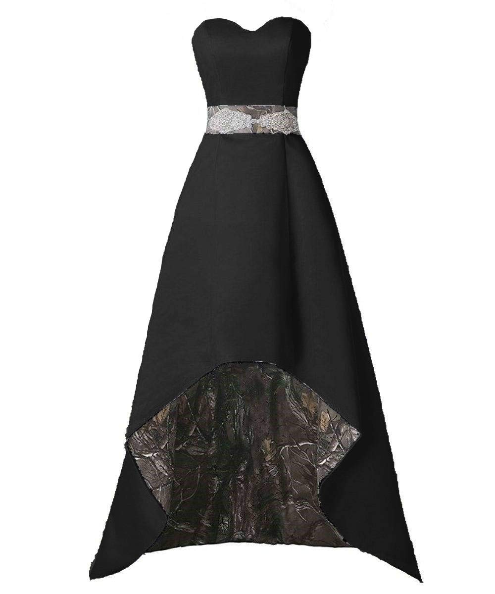 DINGZANCAMO High Low Beach Wedding Dress - Camo Bridesmaid Gowns for Outdoor & Boho Chic Ceremonies