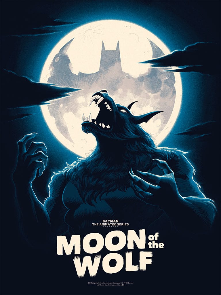 Batman: The Animated Series Moon Of The Wolf Screenprinted Poster - Vintage DC Comics Wall Art for Home Decor, Office & Man Cave